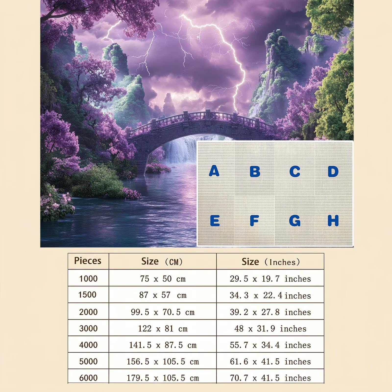 paesaggio ponte Puzzle 5000 Pezzi per Adulti, Puzzle in Legno - Collezione Classica con Poster Incluso - Sfida di Concentrazione e Passatempo Antistress, Gioco per Famiglia, 156 x 105 cm f0-528