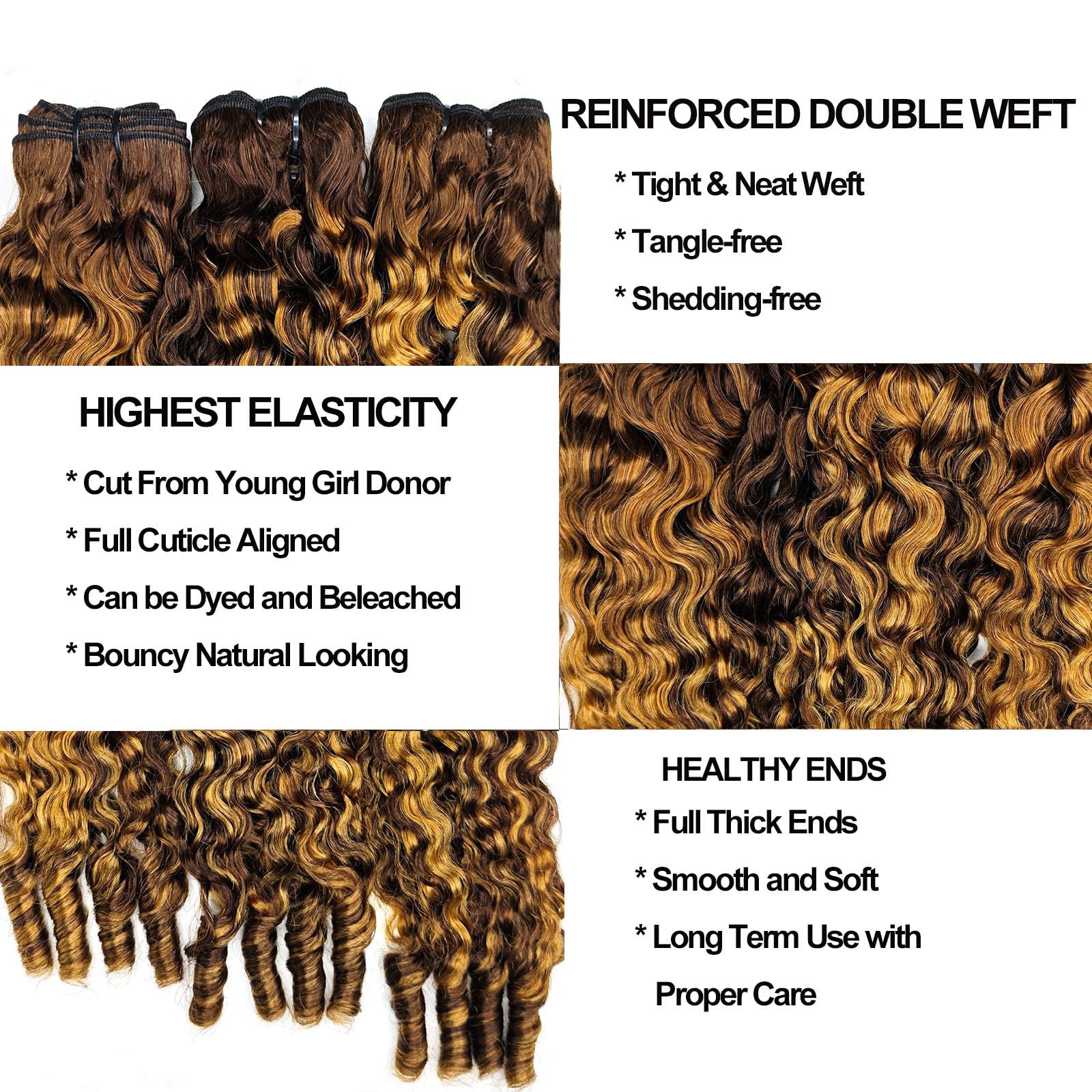 Amazon.com : Water Wave Burmese Curly Bundles Human Hair 24 