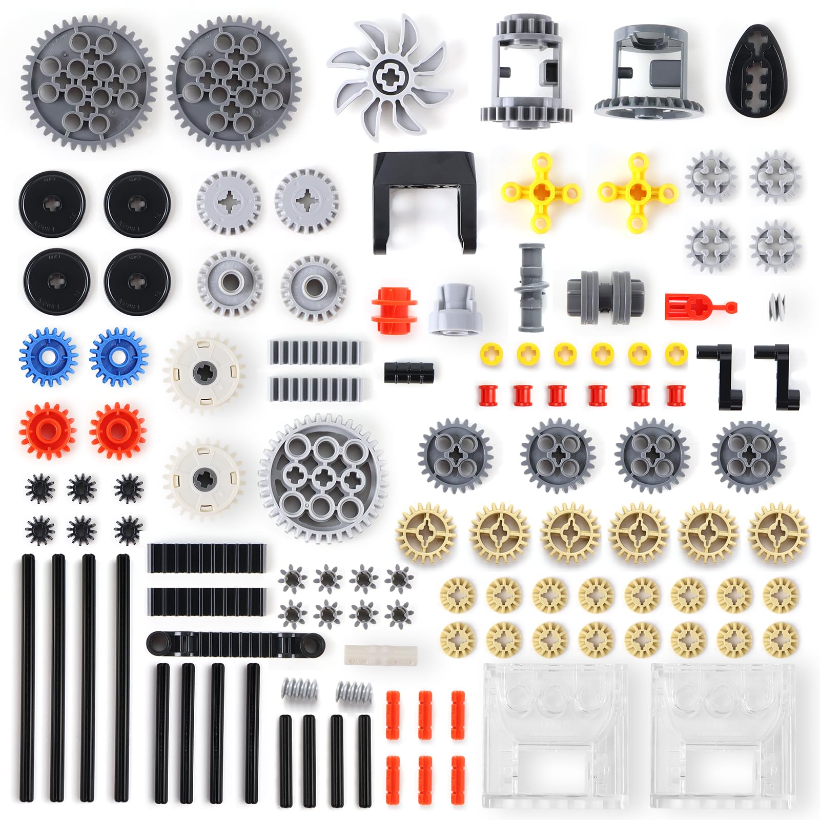 117 Teile Technik Ersatzteile Set Klemmbausteine Technik Zahnräder Modellbau Teile Motor Getriebe Zahnstange Verbinder Stifte Worm Kompatibel mit Lego Technic