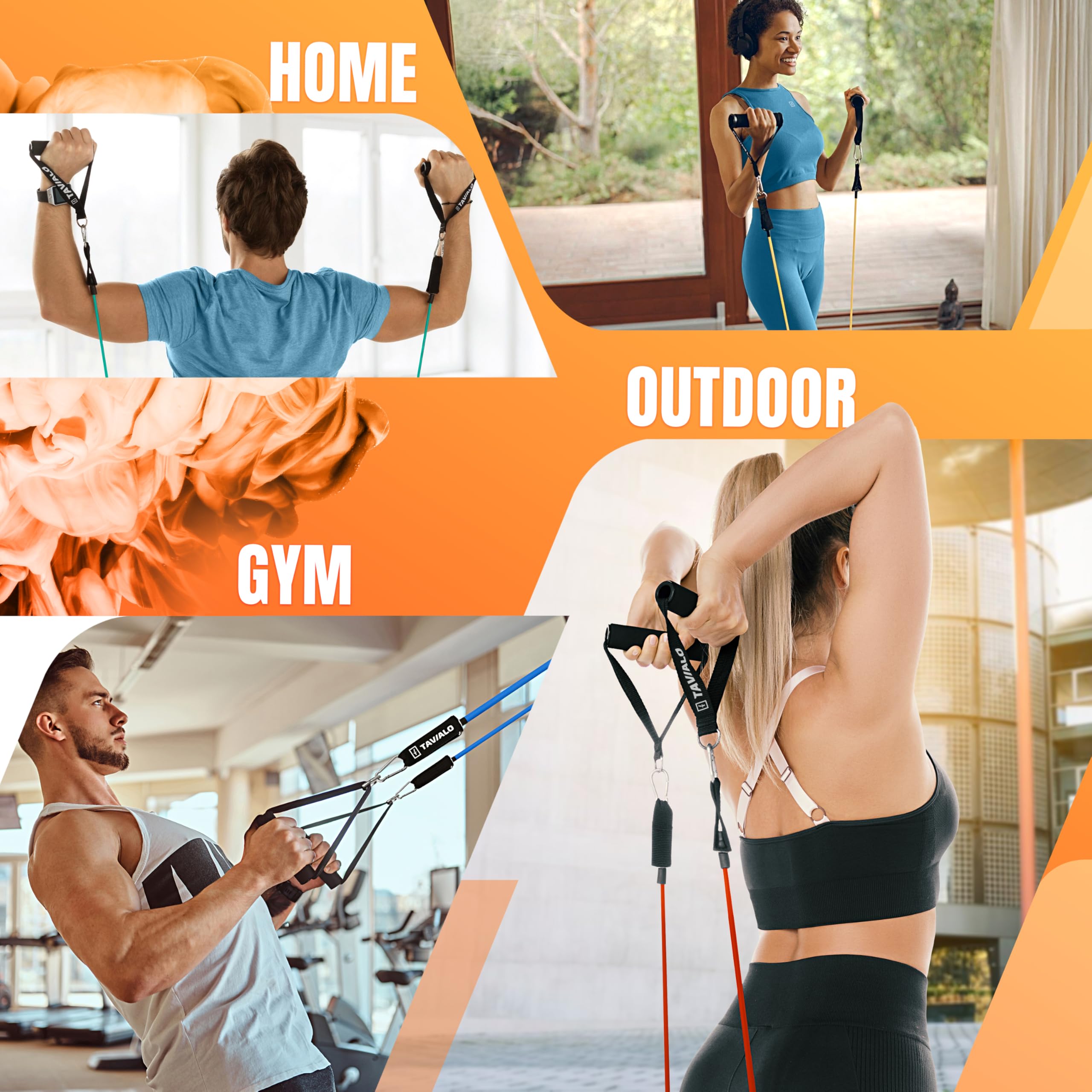 TAVIALO Widerstandsbänder 5er Set - Fitnessbänder Mit Expander