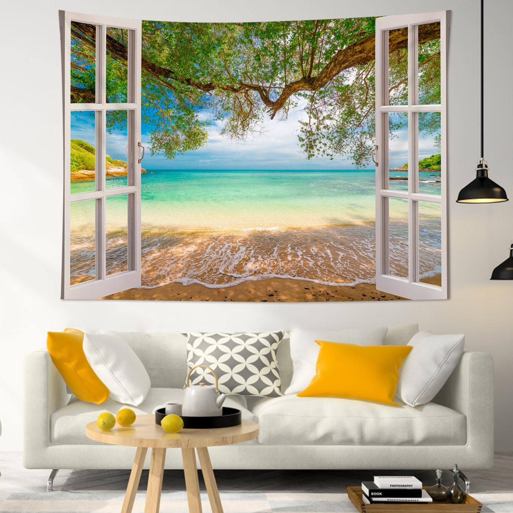 Woven vs Printed Tapestry: Which Belongs on Your Wall? 4 EOBTAIN Beach Window Tapestry