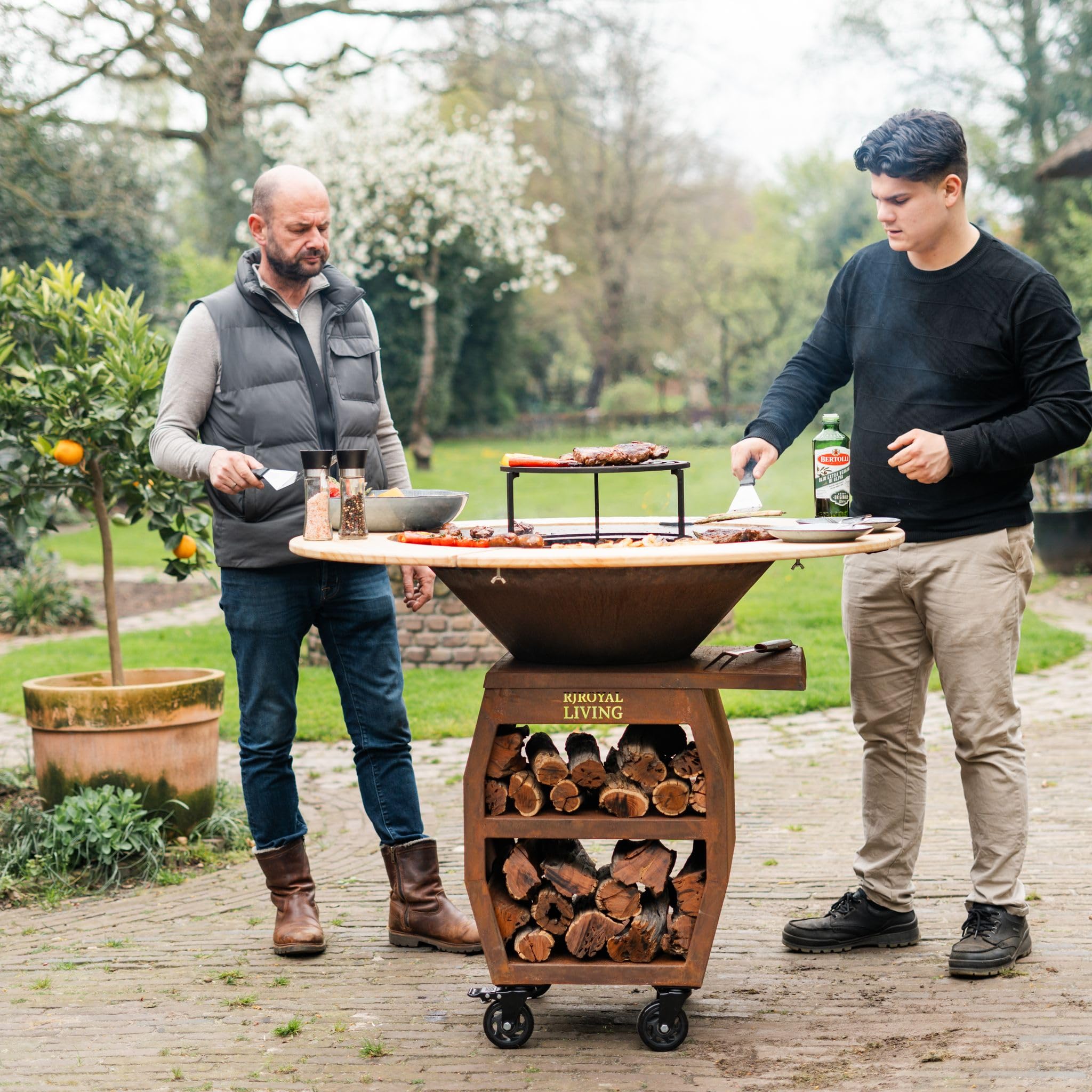 Produktbild von Onlyfire BBQ Gasgrill Grillwagen | Plancha Gasgrill 3 Brenner Aus Edelstahl | Mit Faltbarem Rollwagen, Grillplatte, Rollen, Thermometer | Grillfläche 57x36cm | 7Kw | Für Outdoor Camping Balkon Garten