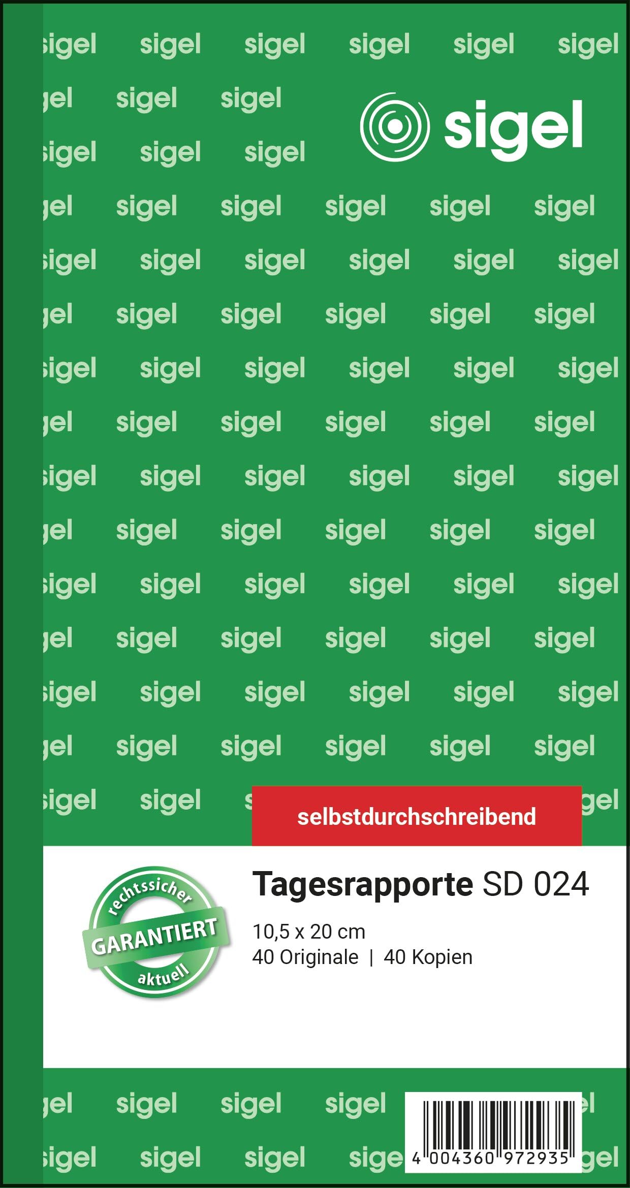 Sigel Forms – rapporte 10.5 x 20 cm Carbonless Copying, 2 x 40 Sheets Pack of 1