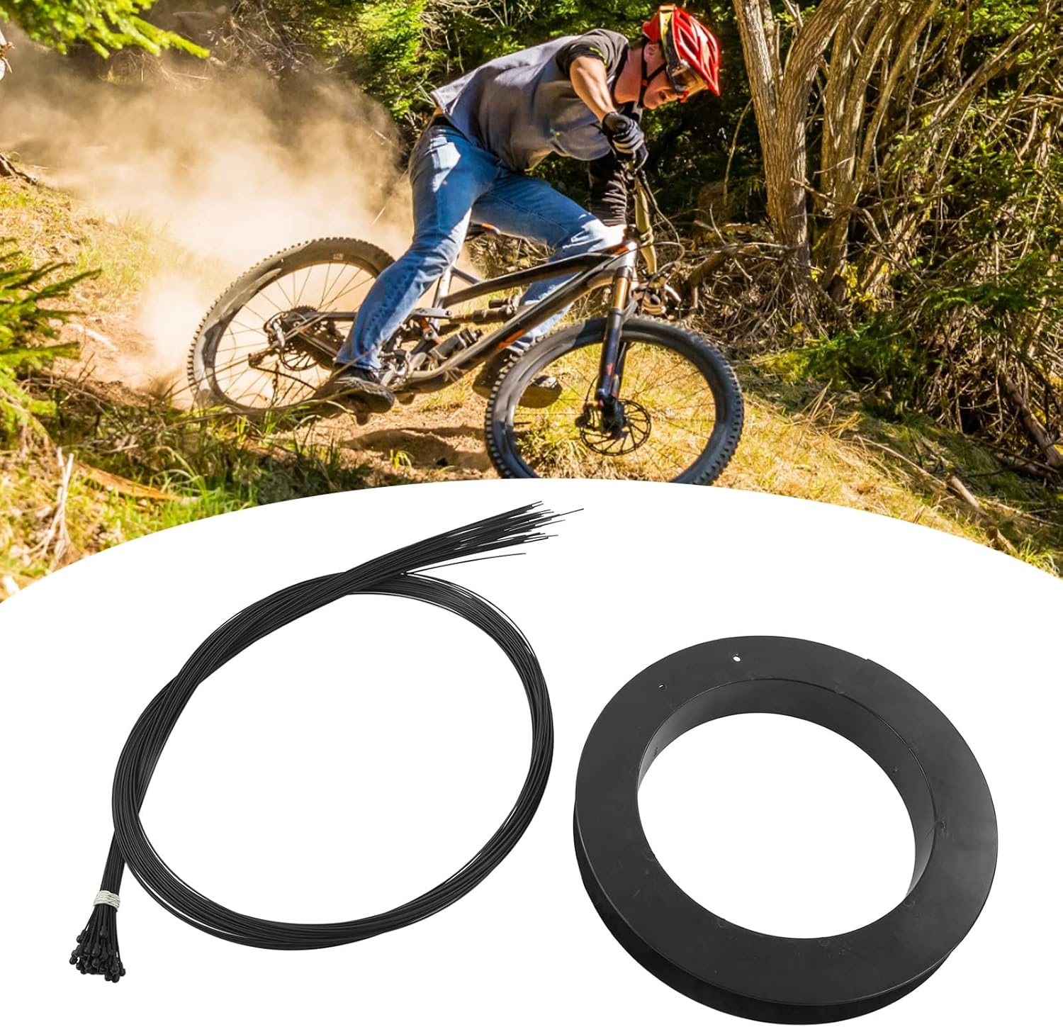 50Pcs Bike Brake Cable 1700mm Bicycle Inner Wire 1.2mm PTFE Shifter Component for Mountain Road Bike and BMX - Smooth Low Friction Professional High Strength Boxed Set