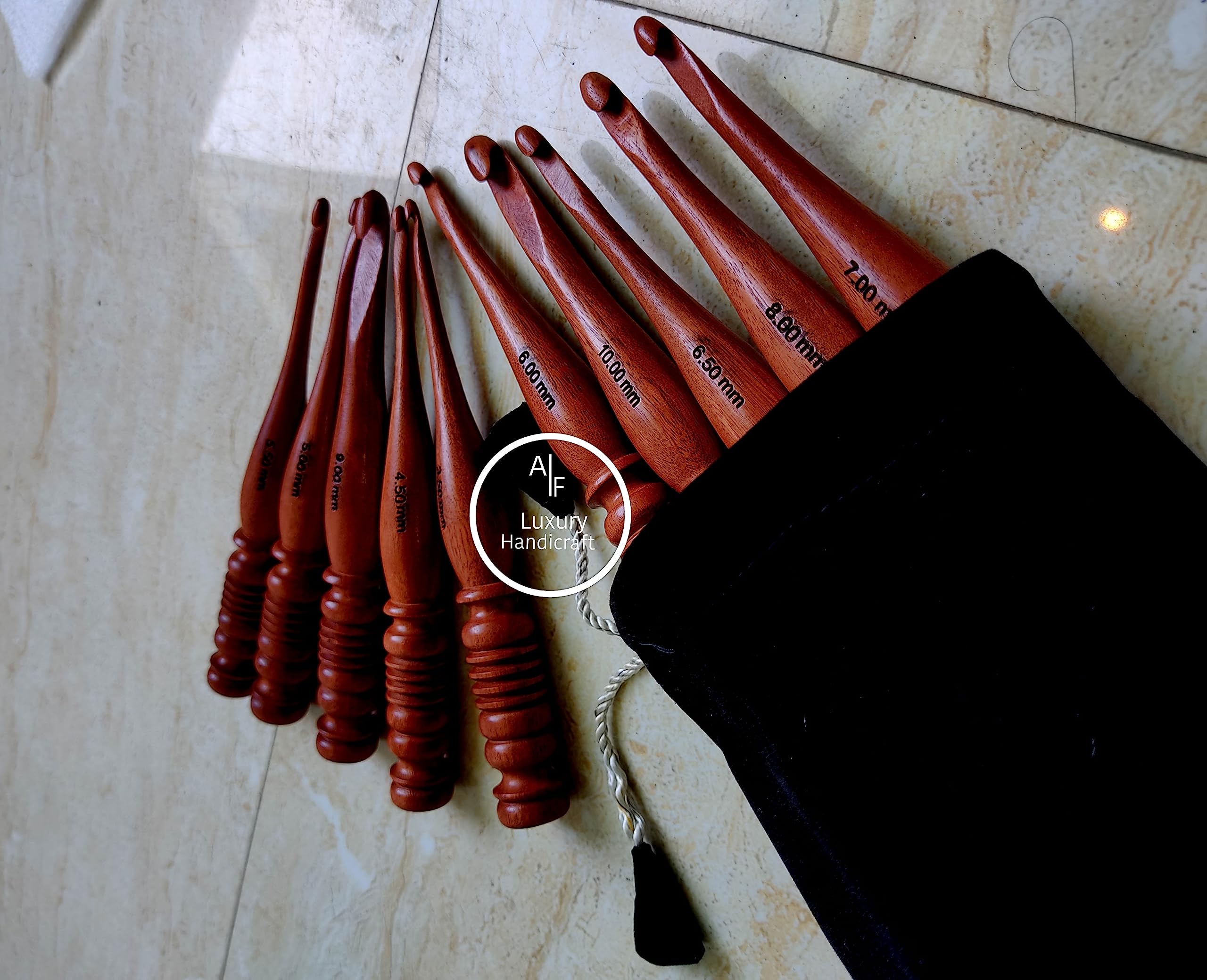 Zestaw igieł do szydełkowania 10 rozmiarów, 3,5 mm do 10 mm, ergonomiczny, unikalny design, wygodny haczyk do szydełkowania, ręcznie robione druty, splot przędza, rzemiosło A.F. Luksusowe rękodzieło