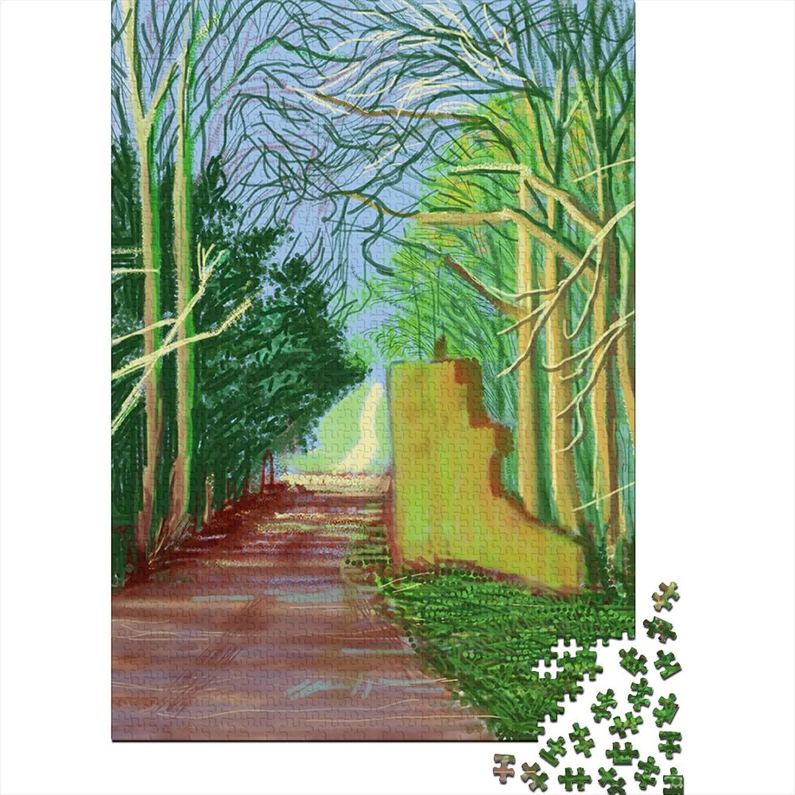 David Hockney Oil Painting 1000 Piece Jigsaw Wooden Puzzles For Family Fun Museum Jigsaws Puzzles 1000 Pieces For Adults Gifts, Intellectual Games World Famous Paintings Puzzle