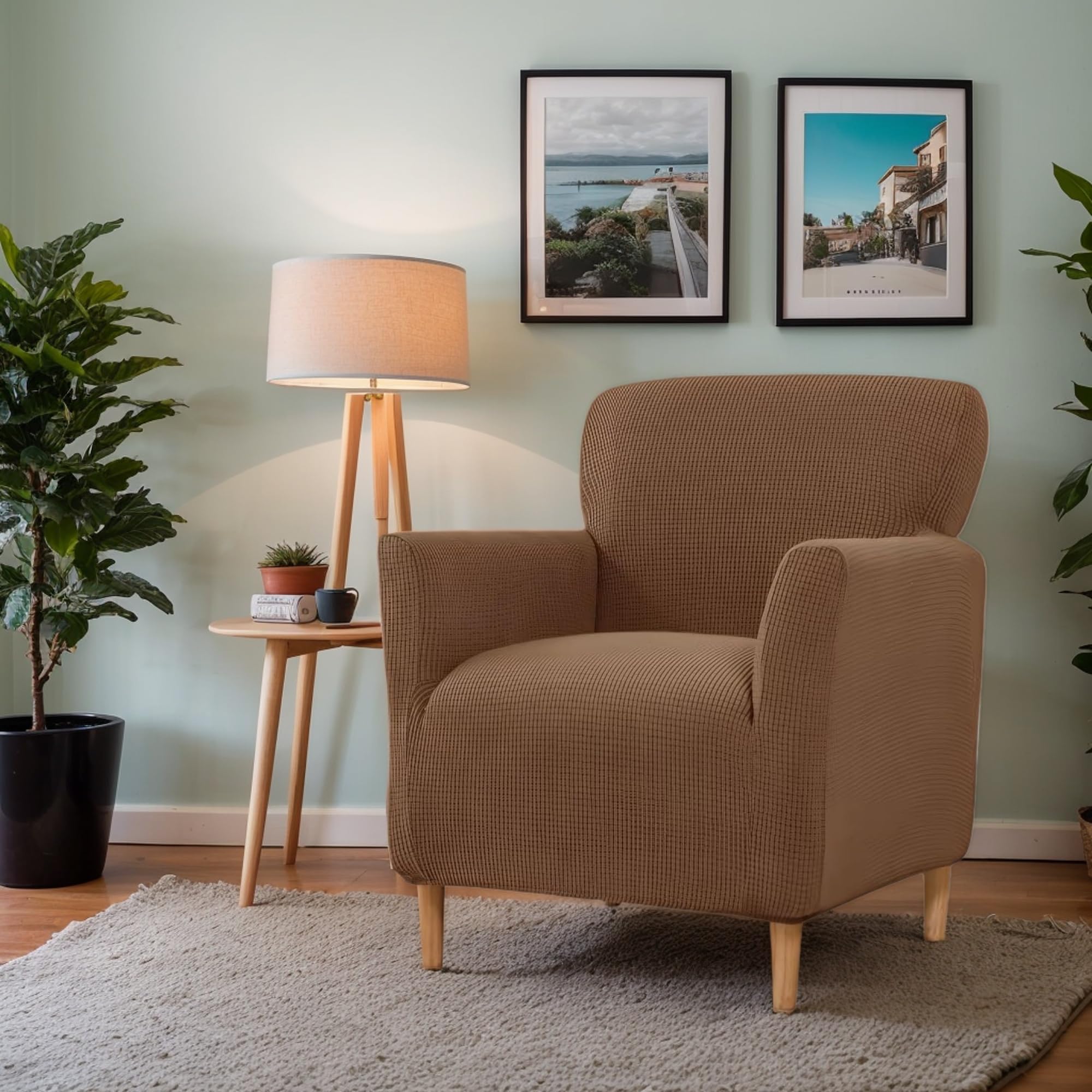 LiveGo Stretch Banquet Armchair Slipcover, Knit Chair Covers with Arms