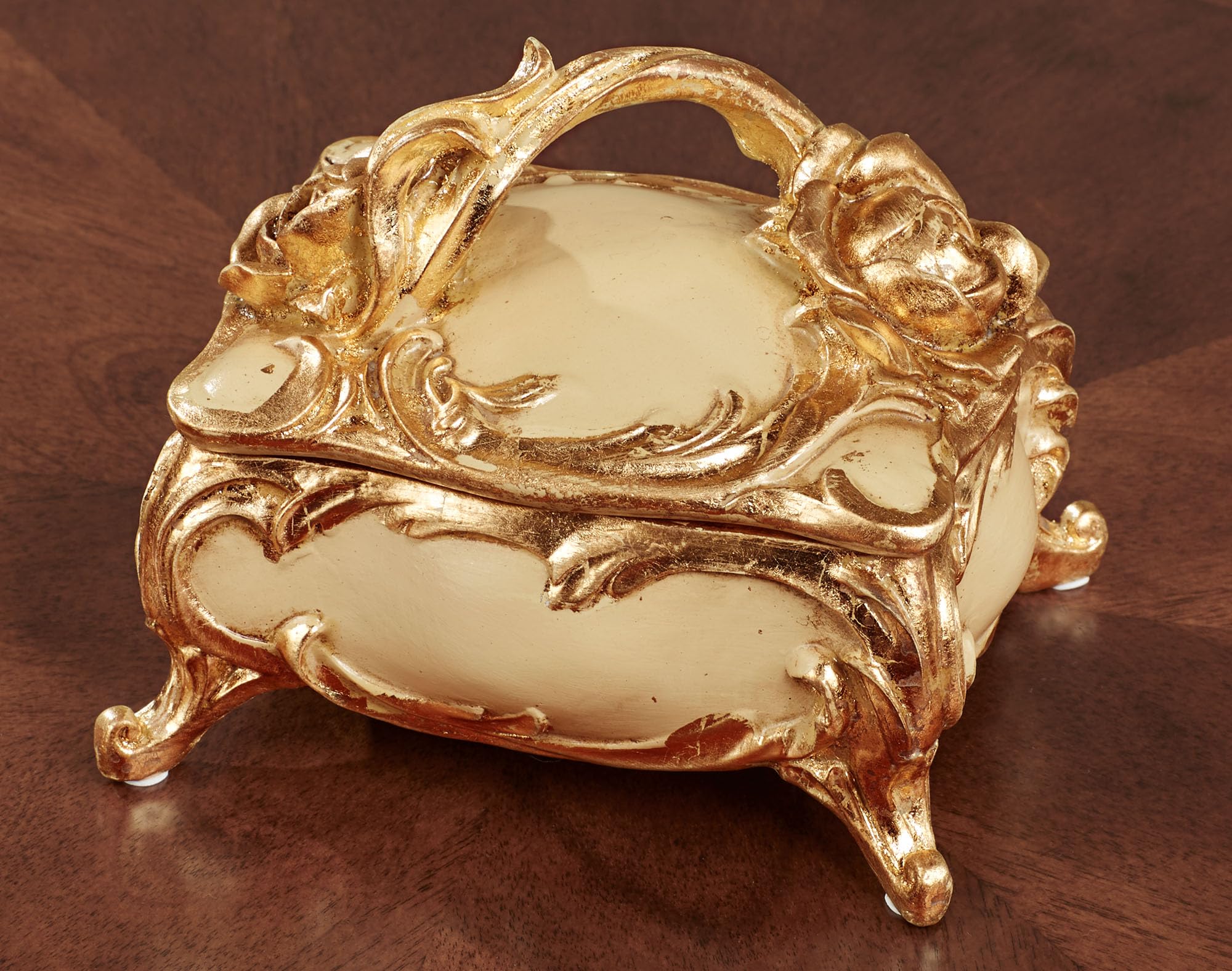 Touch of Class Eliza Rose Covered Box Ivory/Gold