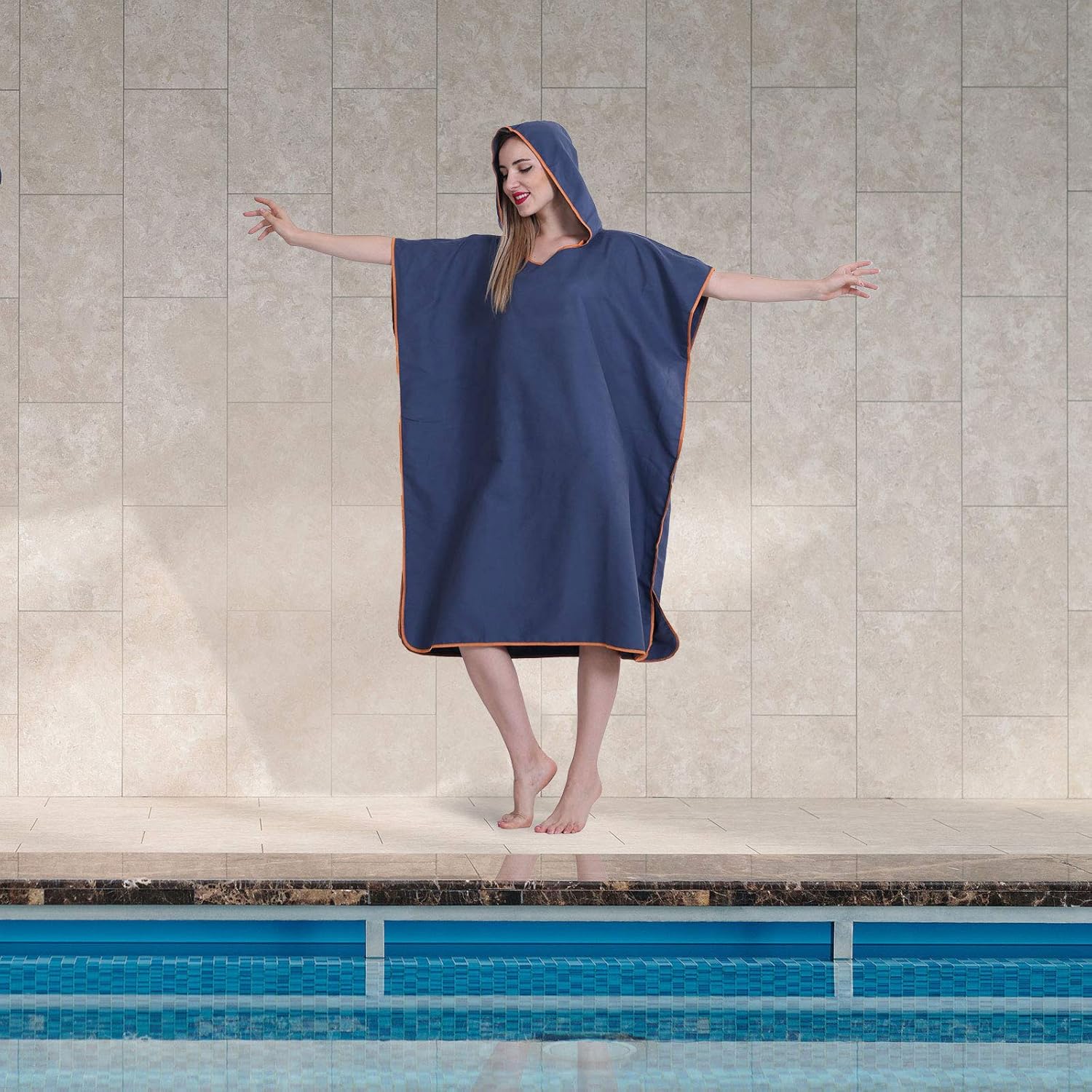 YINHANG Surf Poncho Changing Robe Microfiber Hooded Beach Towel for Adults Kids, Quick Drying Wetsuit for Surfing Swimming Camping Pool Bath Holidays Travel : Sports & Outdoors