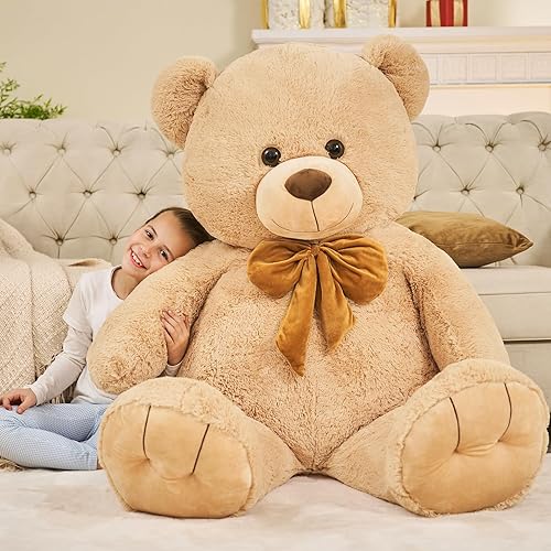 Miniatura 3 de Tezituor Oso de peluche gigante de 5 pies, suave de 59 pulgadas, oso de peluche tamaño real, juguete de peluche de San Valentín, Navidad,