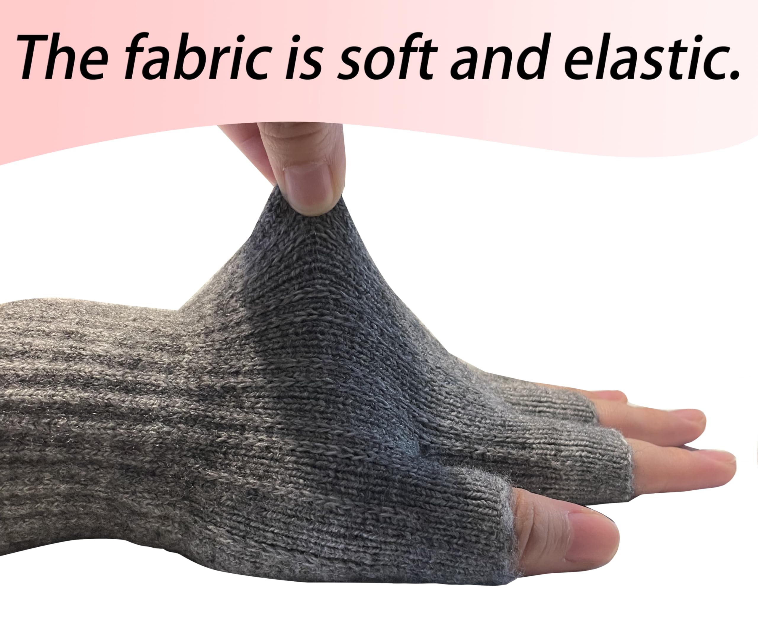 BEIRCOIN Inverno Guanti Mezze Dita Lavorati a Maglia Guanti Senza Dita Caldi Elastici per Uomo e Donna Guanti in maglia da ufficio