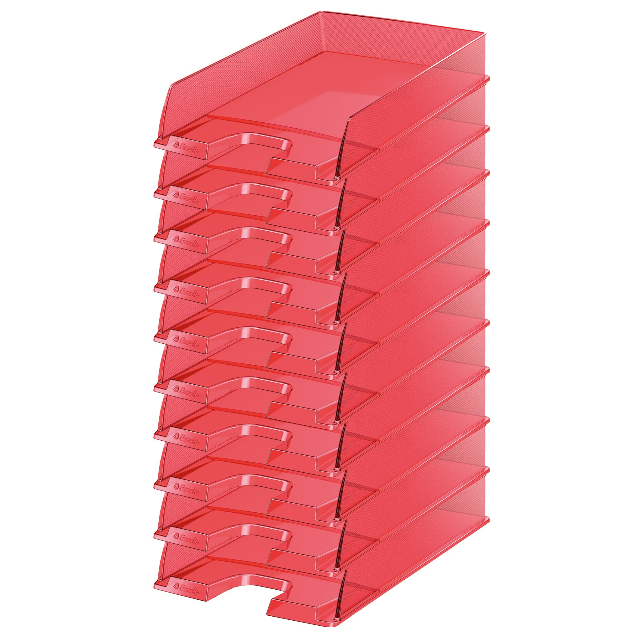 Esselte Europost – Set di 10 vaschette portacorrispondenza traslucido Set da 10 rosso semitrasparente
