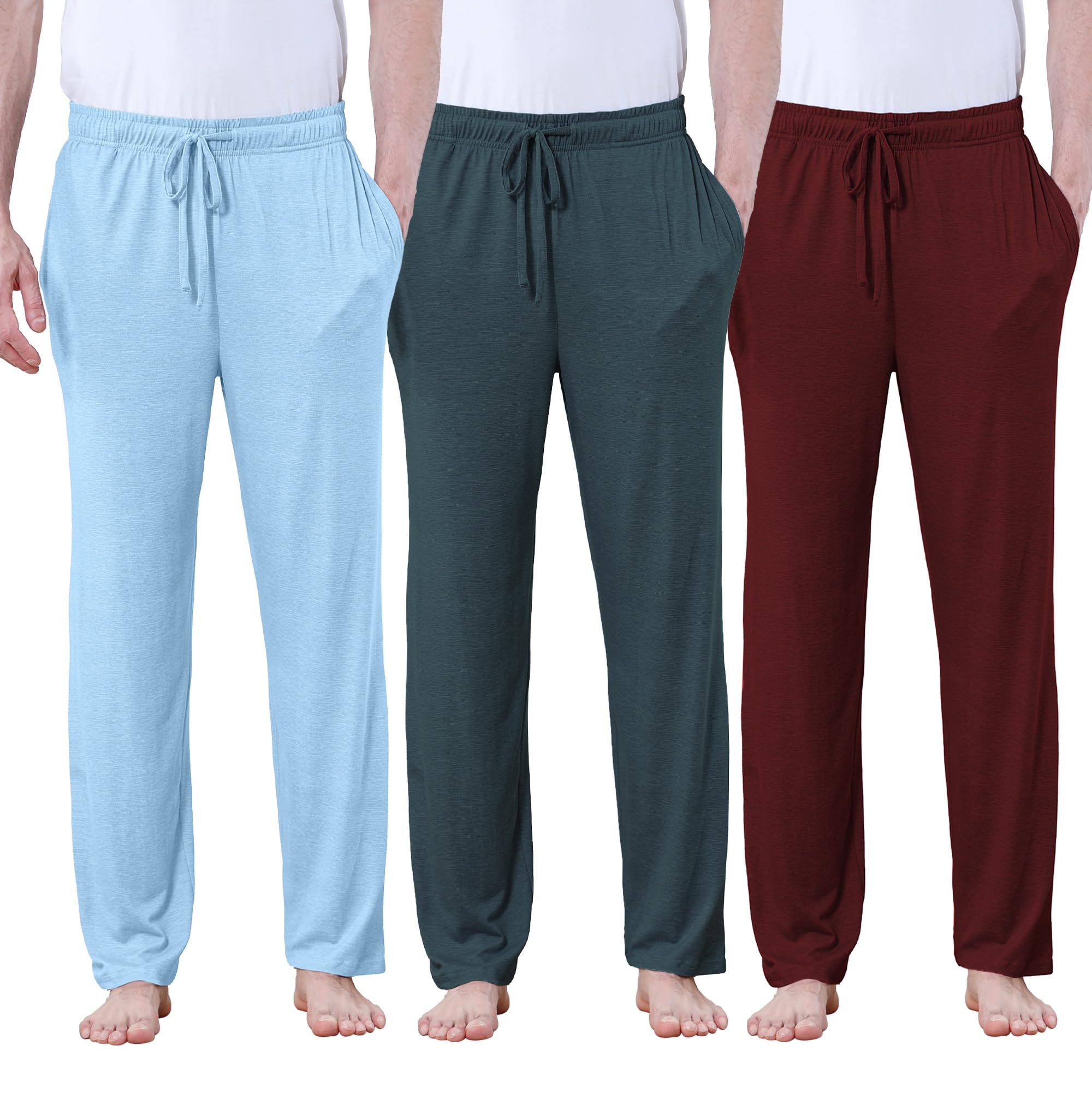 DITOK Men's Lightweight Pajama Pants Soft Lounge Sleep Joggers Adjustable Drawstring & Pockets All-Season Sleepwear