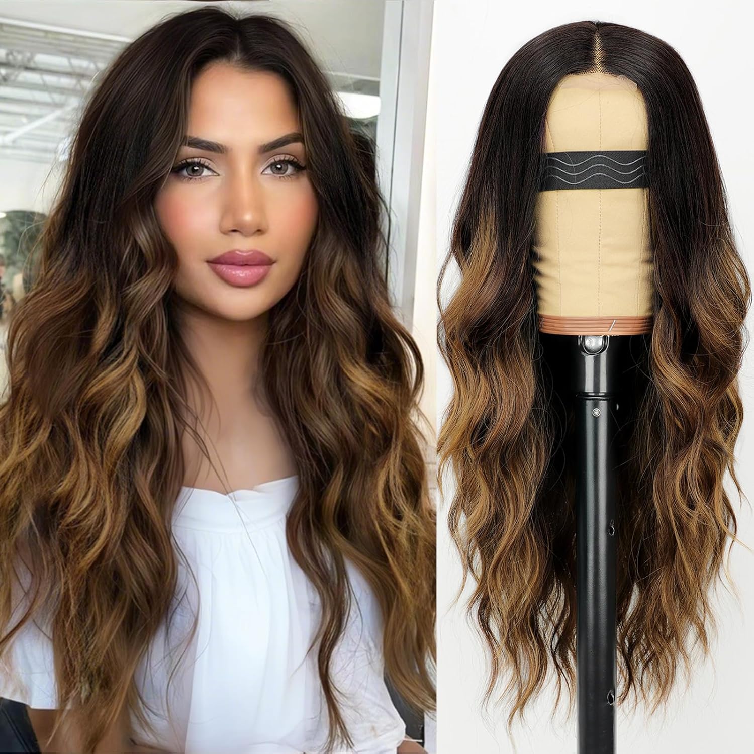 Brown with Blonde Highlight