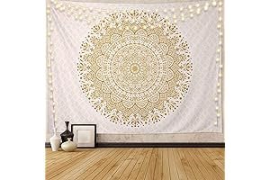 Indian Mandala Tapestry Wall Art: Ethereal Embrace of Psychedelia