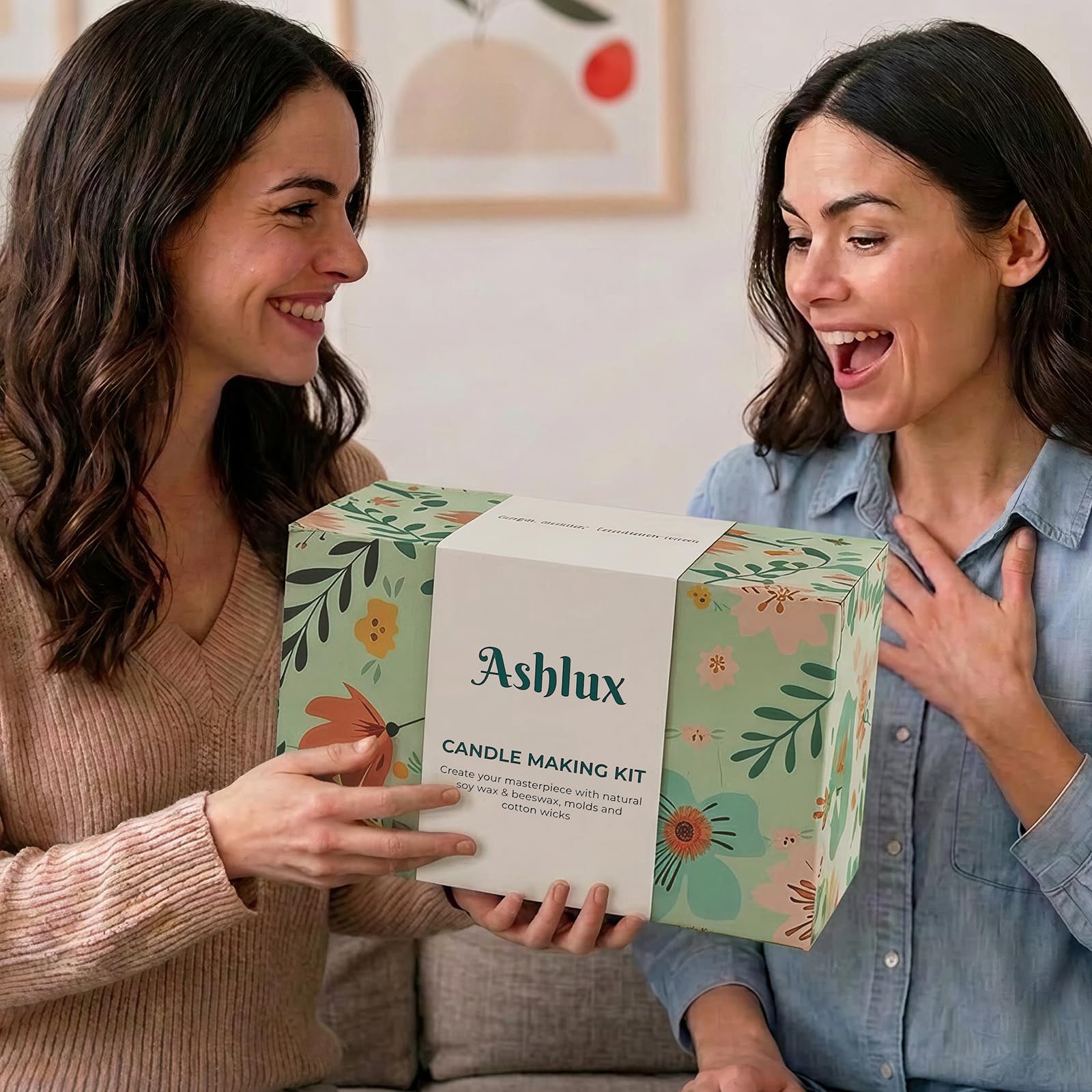 Ashlux Kit per realizzare candele con cera di soia e cera d'api, accessori fai da te, include coloranti colorati, stampi, termometro a quadrante, facile per adulti e principianti, ideale per arte