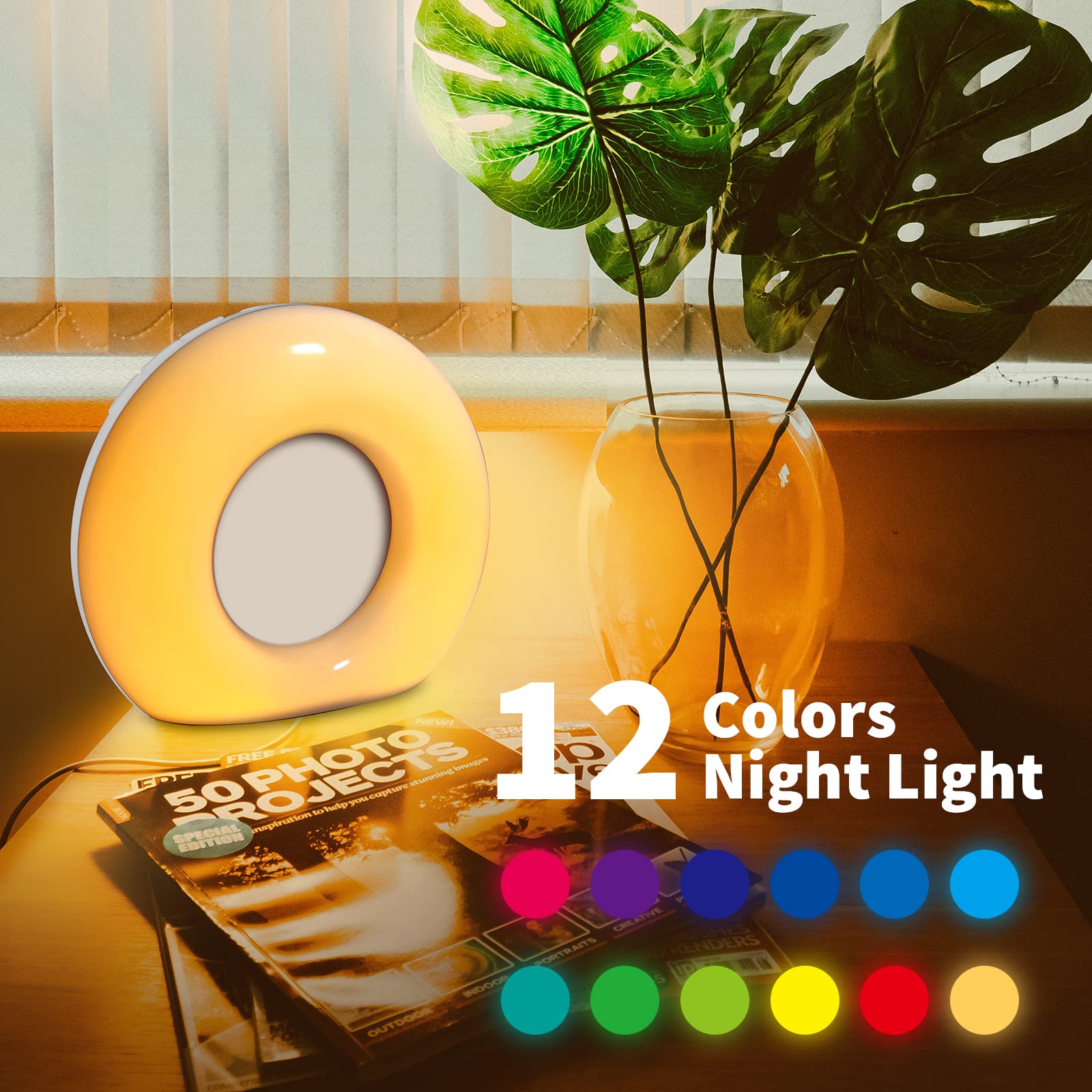 DailyBody Sound Machine White Noise Machine Sleep Machine 30 Soothing Sounds 12 Colors Night Light 10 Levels of Light and 4 Timers Design Adjustable Volume Easy to Operate Stylish... (Q-White)