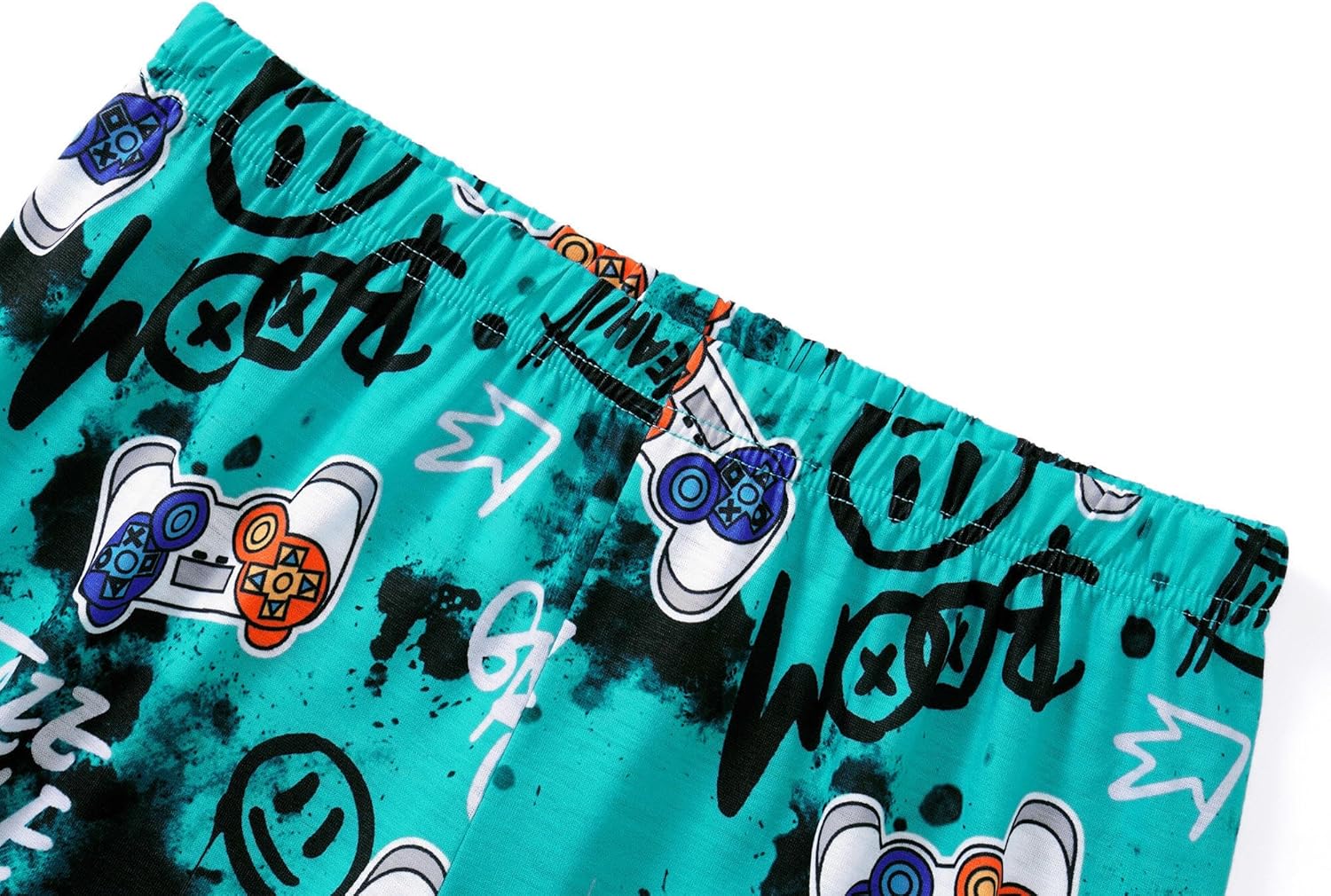 Topgal Boys Girls Pajamas Long Sleeve Sleepwear Trendy Navy Face Tie Dye Checkered 2-Piece PJs Set Comfy Big Kid Size 6-18 - Image 5