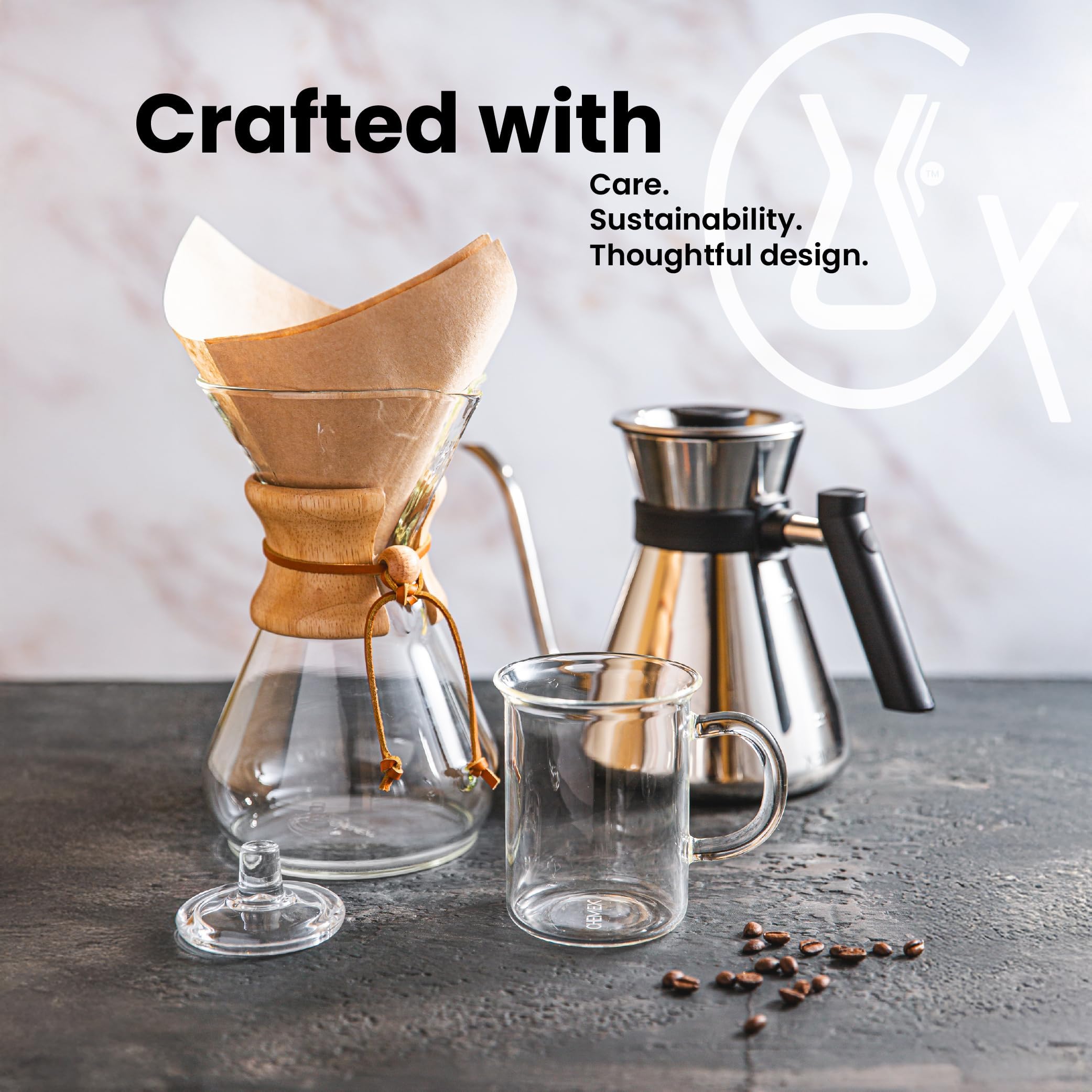 Chemex Pour-Over Glass Coffeemaker, 6-Cup