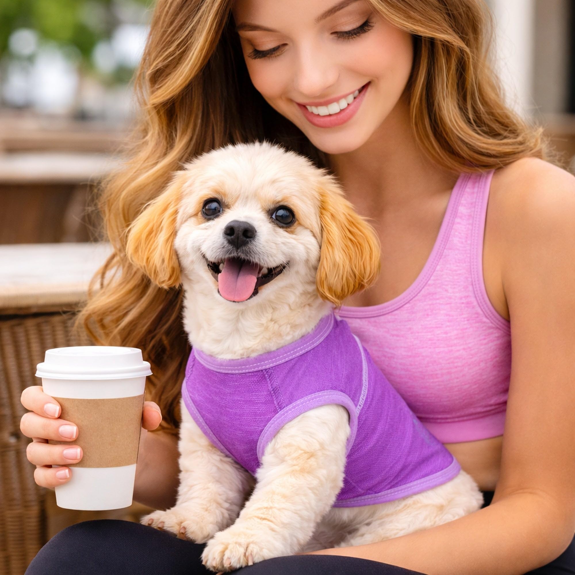 Pet Life Active Aero-Pawlse Heathered Quick-Dry y 4-Way Stretch-Performance Camiseta sin Mangas para Perro, tamaño Mediano, Color Morado