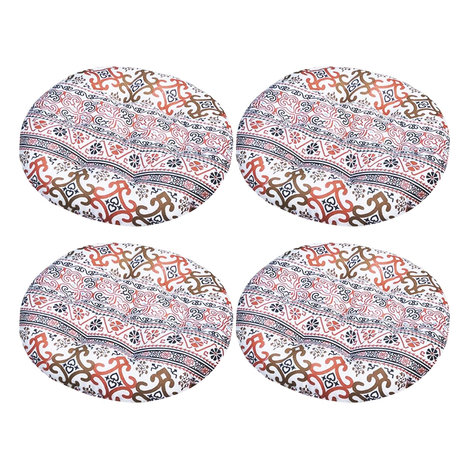Aliuciku Set of 4 Seat Pads, Thick Round Tatami Chair Cushions for Dining Kitchen Office(B-5,30x30cm)