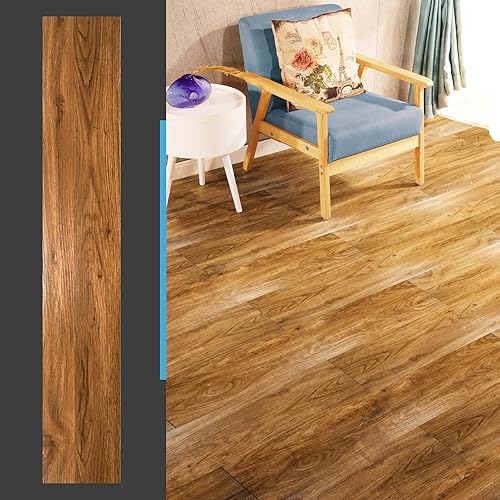 Miniatura 74 de Art3d Paquete de 36 baldosas de vinilo de 54 pies cuadrados para despegar y pegar, aspecto de madera, adhesivo e impermeable para dormitorio, sala