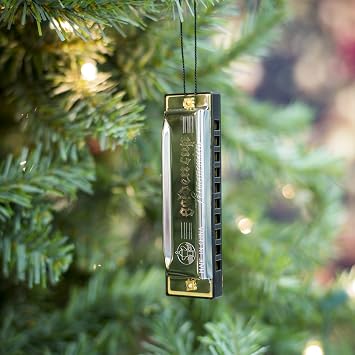 Broadway Gifts Metal Harmonica Classic Christmas Ornament