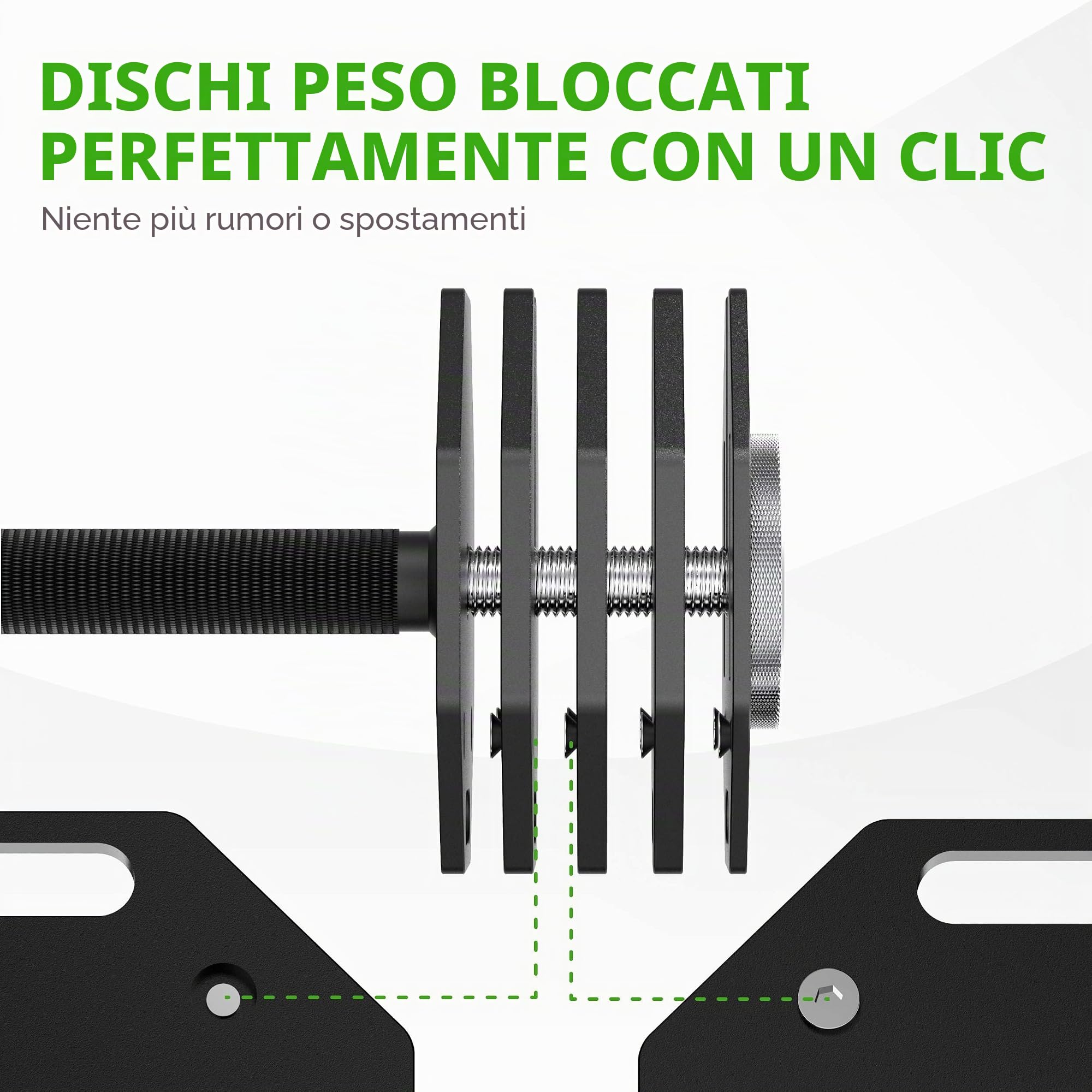 Tunturi Rapid - Set di manubri regolabili da 20 kg – regolabile da 4 a 20 kg – 9 manubri in uno – Set di pesi per home gym