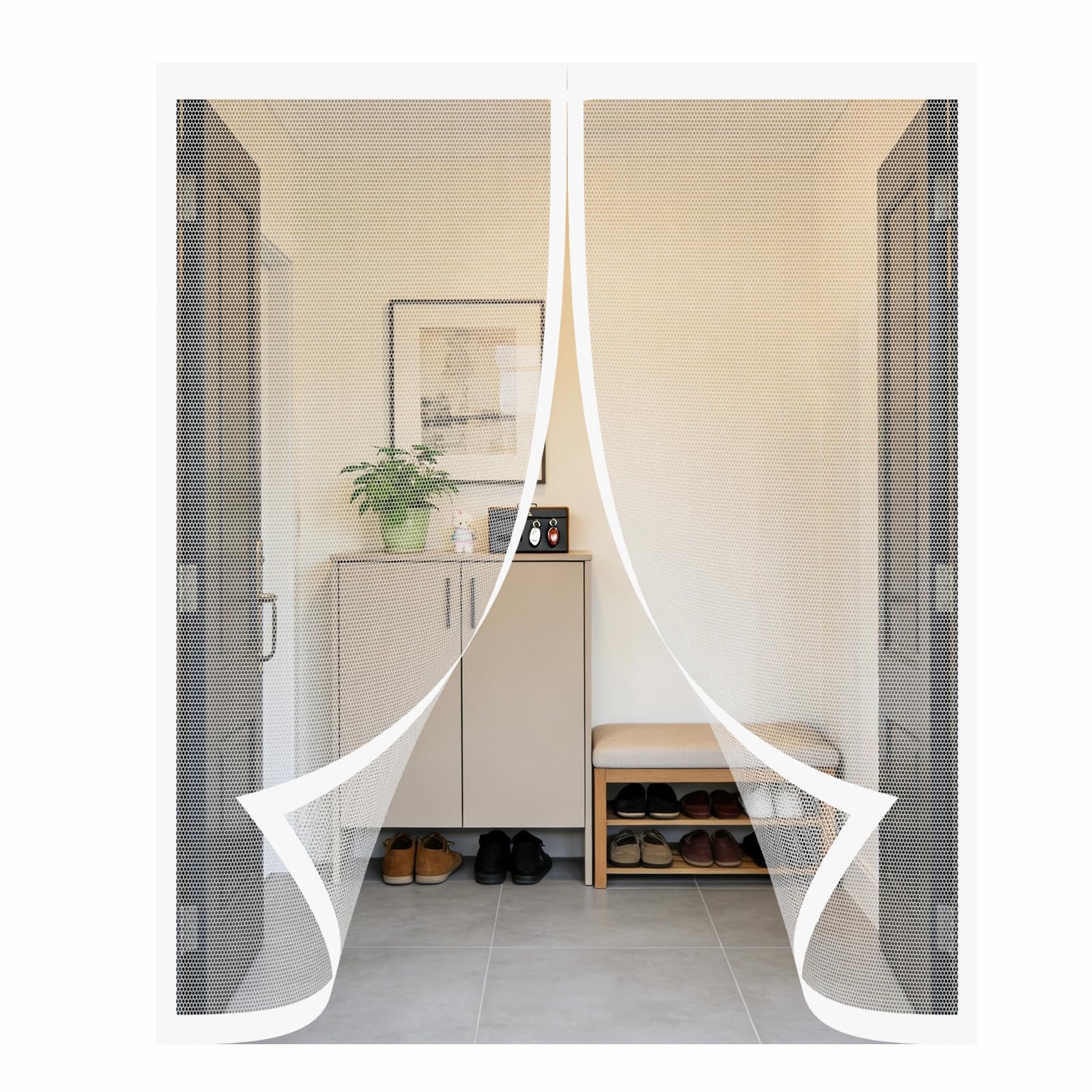 Moustiquaire aimantée blanche 230x270 pour porte extérieure