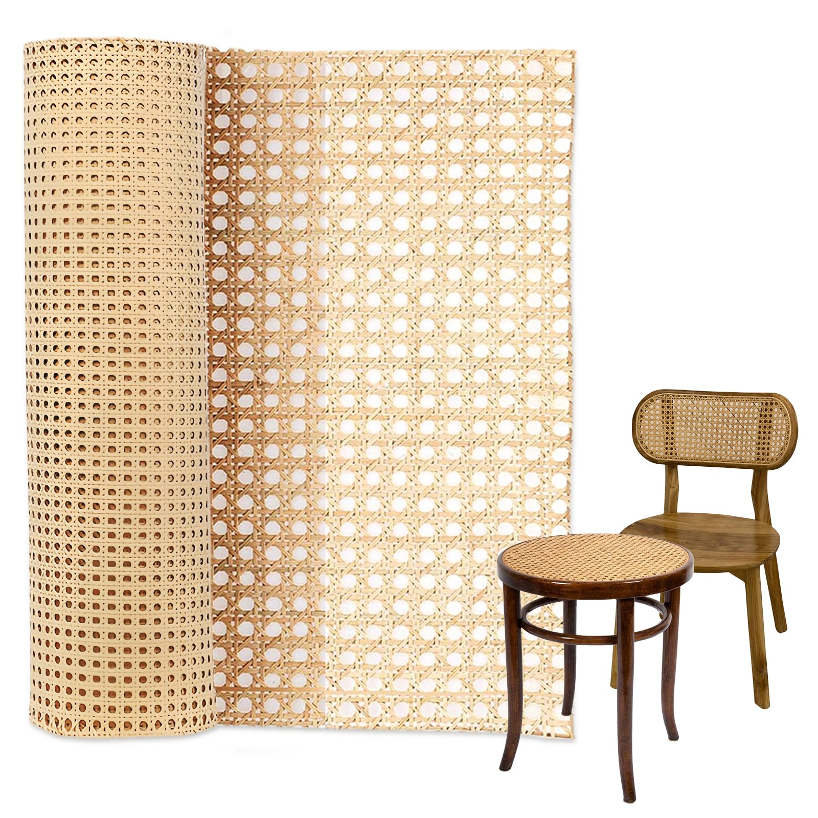 Rattan Naturale Rotolo,40cmx100cm Fatto A Mano Fettuccia Rattan,Fettuccia Rattan Intrecciato,Fettuccia in Rattan per Mobili per Mobili Decorazione Domestica