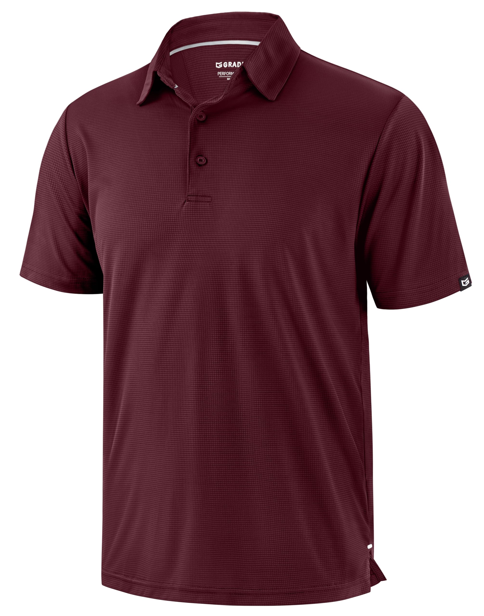 Mens Golf Shirt Grid Lightweight Short Sleeve Dry Fit Moisture Wicking Performance Athletic Collared Polo Shirts for Men — view 21