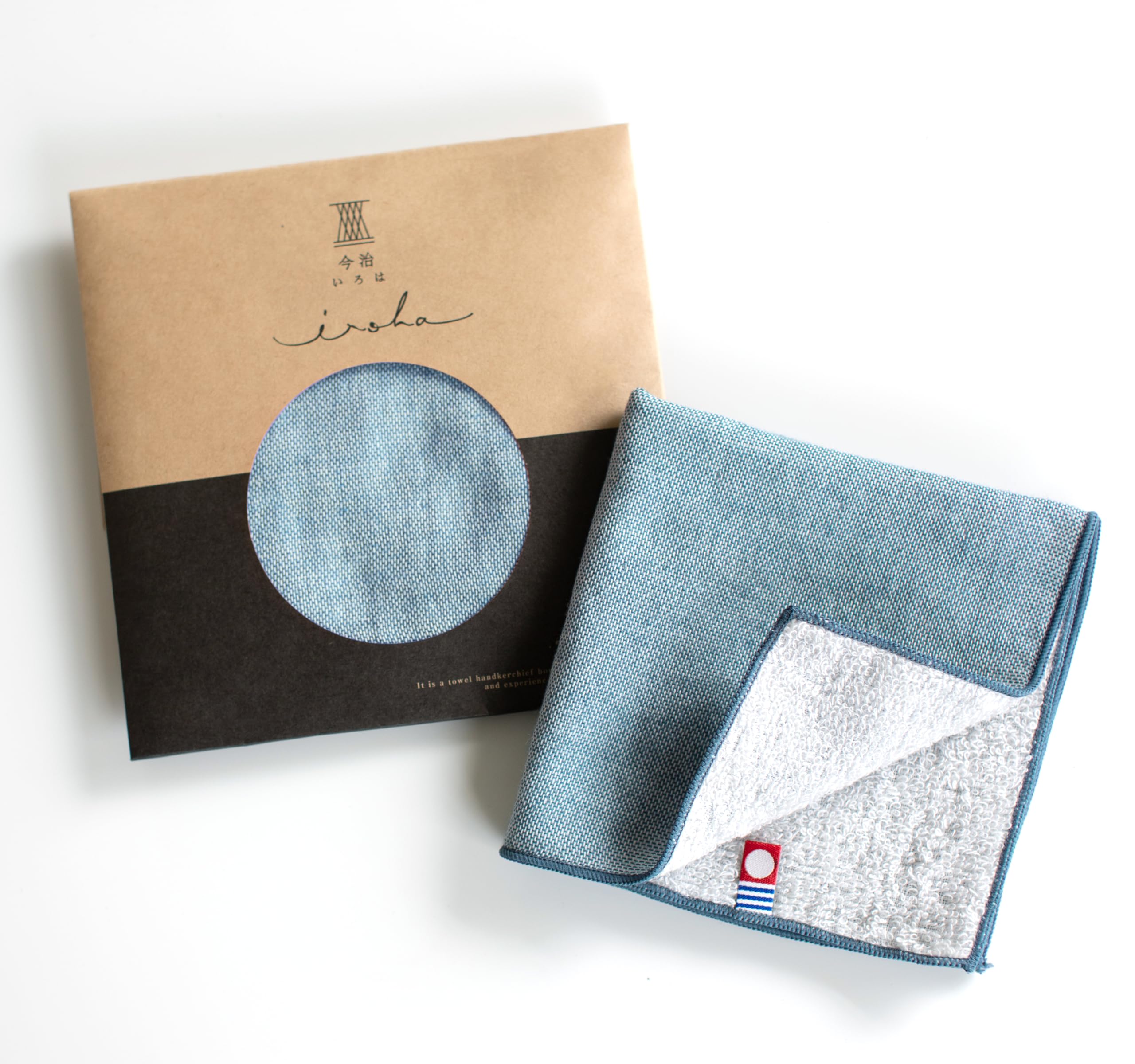 Imabari Towel Handkerchief, Imabari Iroha, Plain, 9.8 x 9.8 in. (25 x 25 cm), Retirement, Celebration, Return Gift, Home Celebration, Gift, 100% Cotton, Gauze (Light Blue) : Home & Kitchen