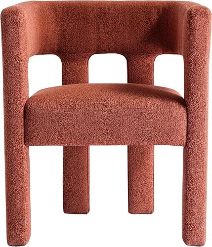 Miniatura 1 de Tmosi Silla de comedor moderna, silla decorativa tapizada de tela Boucle de diseño contemporáneo, cómoda silla auxiliar para cocina, comedor, sala