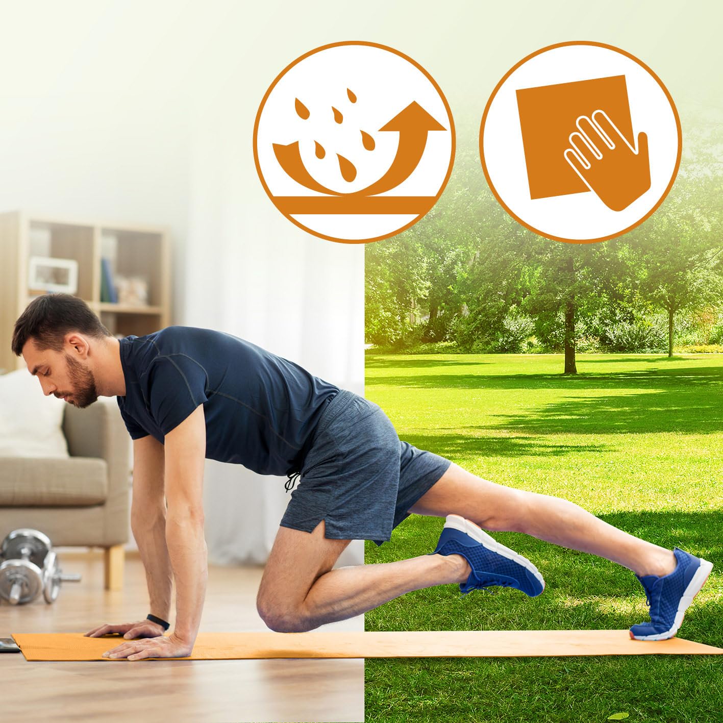 #DoYourFitness Tappetino yoga antiscivolo | Spessore da 1cm a 2cm | 183cm x 61cm o XXL 190cm x 100cm | Per principianti e utenti avanzati | Adatto per uso interno/esterno