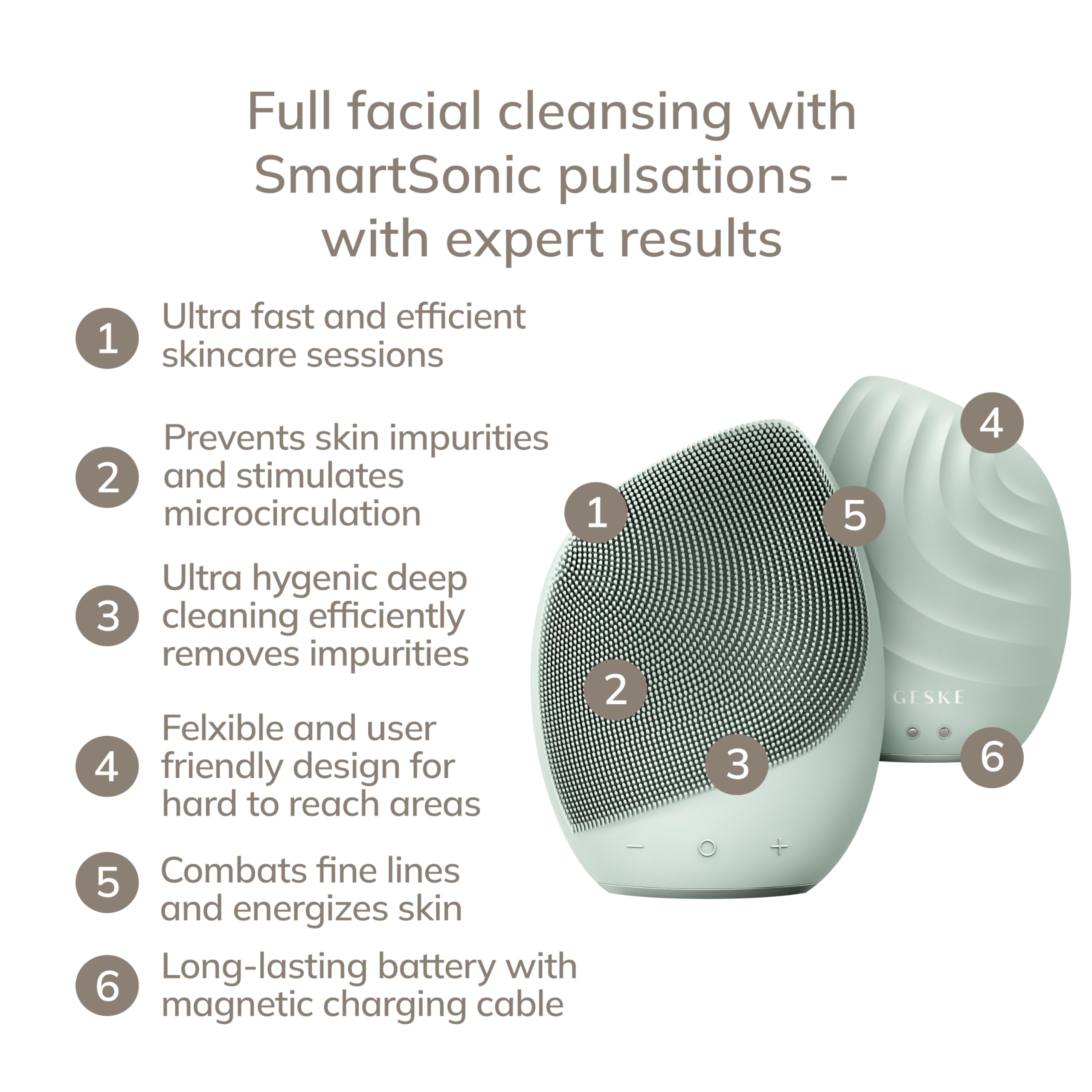 GESKE Sonic Facial Brush 5 in 1 inkl. Facial Cleanser