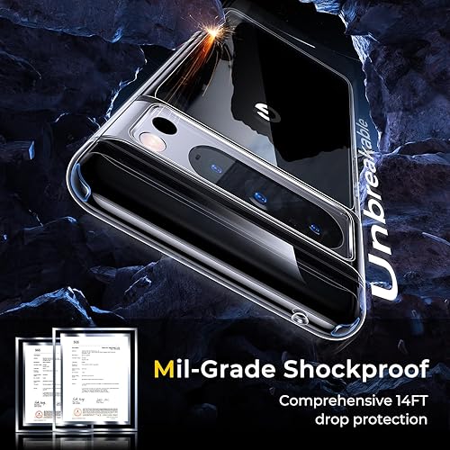 Miniatura 4 de Humixx Funda transparente para Google Pixel 8 Pro no amarillenta Protección contra caídas de grado militar de 14 pies Protector a prueba de golpes
