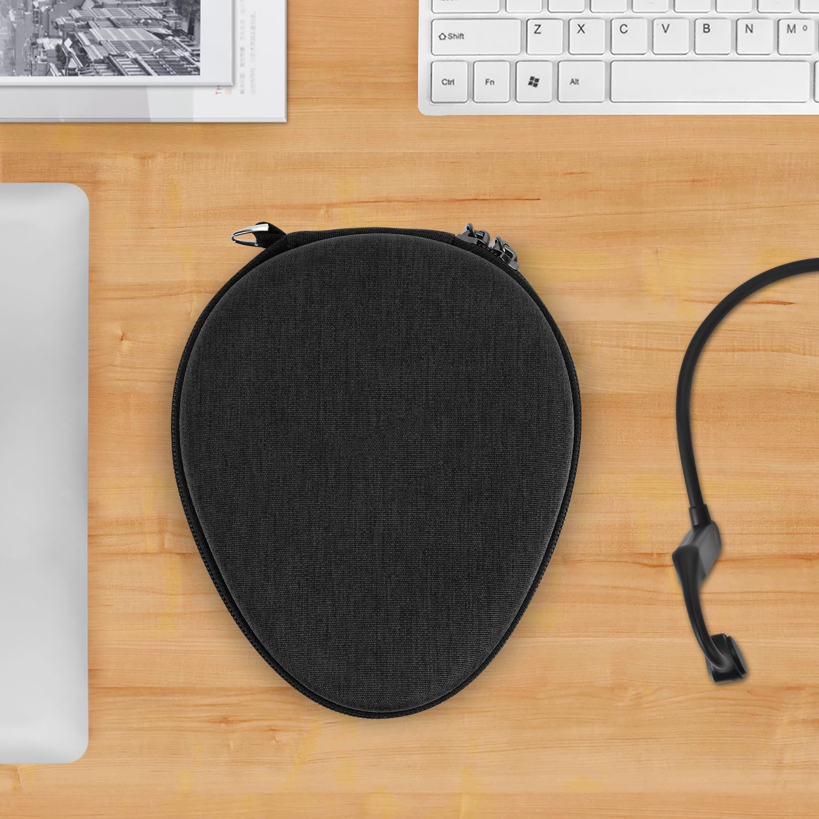 Geekria Shield Earbuds Case Compatible With Jabra Evolve 2 Buds True Wireless Earbuds, Replacement Hard Shell Travel Carrying Bag With Cable Storage (Dark Grey