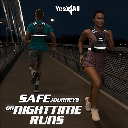 Miniatura 7 de Yes4All Adjustable Weighted Vest 11-20lbs with Reflective Strip, Large Weight Vest for Strength Training for Men & Women