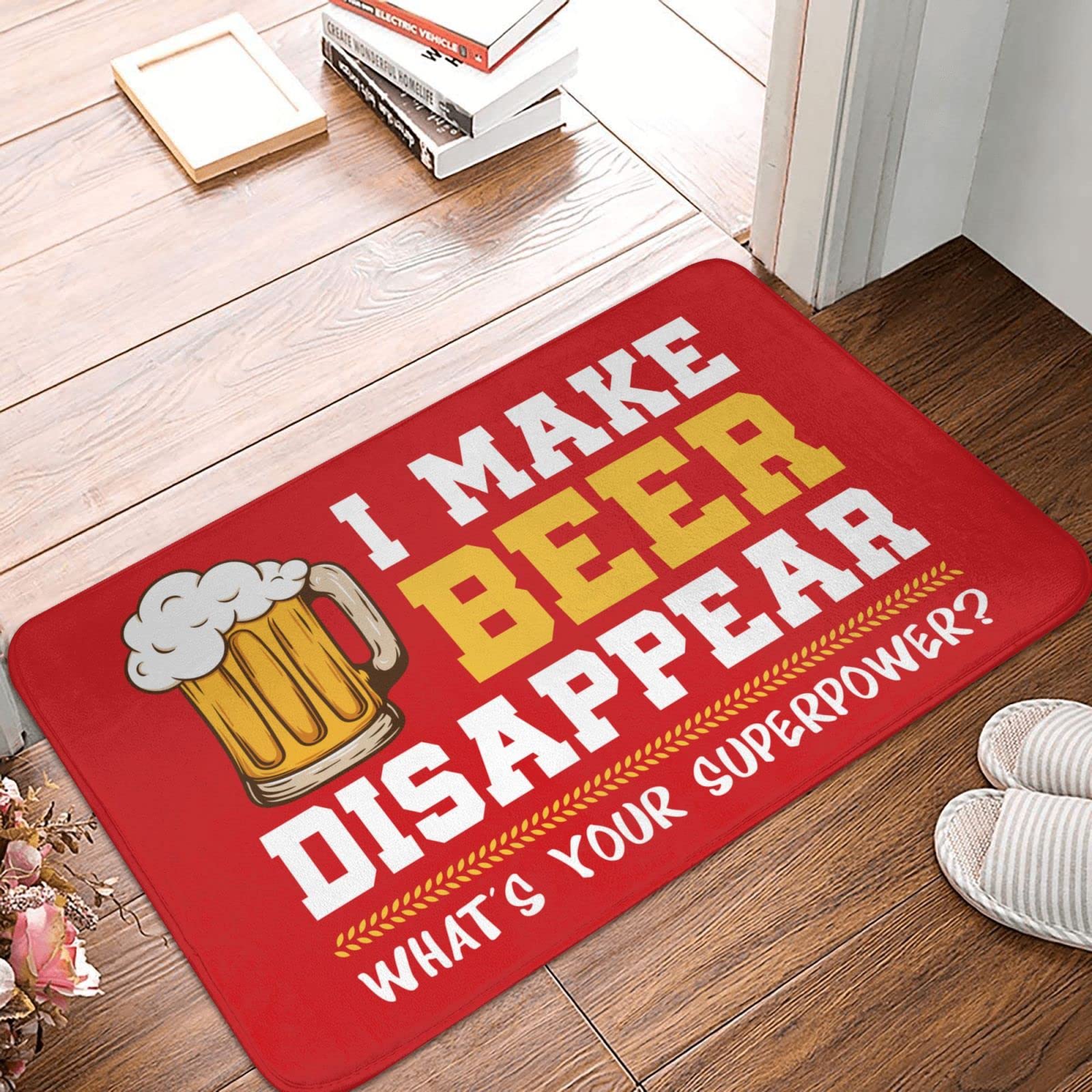 Thankful Kitchen Mat I Make Beer Disappear Felpudo Tiki Bar Decoraciones Felpudo de bienvenida al aire libre divertido (65 x 90 cm)