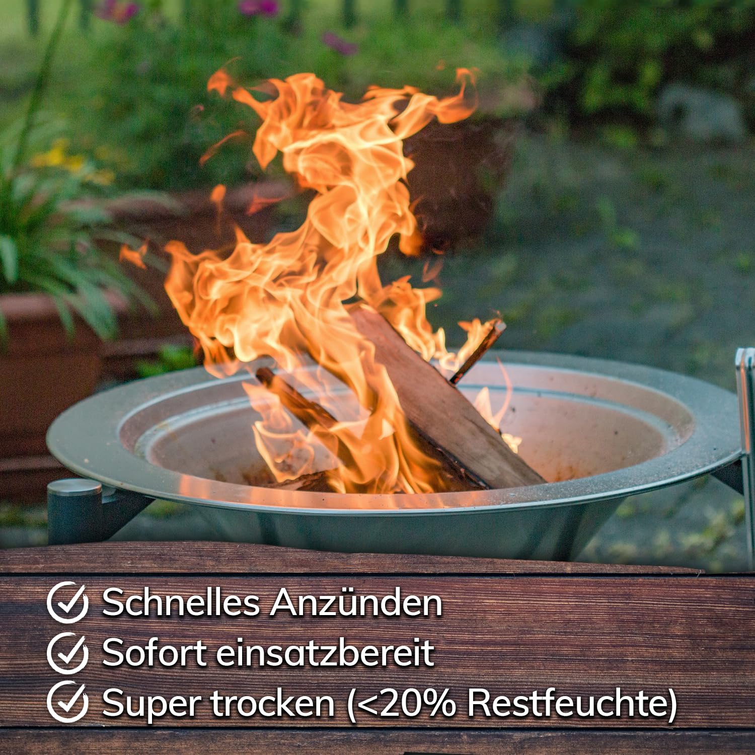 Landree Anfeuerholz, Anzündholz 18 kg (6 Netze a 3 kg) ca 20cm Scheitlänge, Nadelholz, trockenes und sofort einsetzbares Brennholz für Kamin und Ofen, Qualität aus Schleswig Holstein