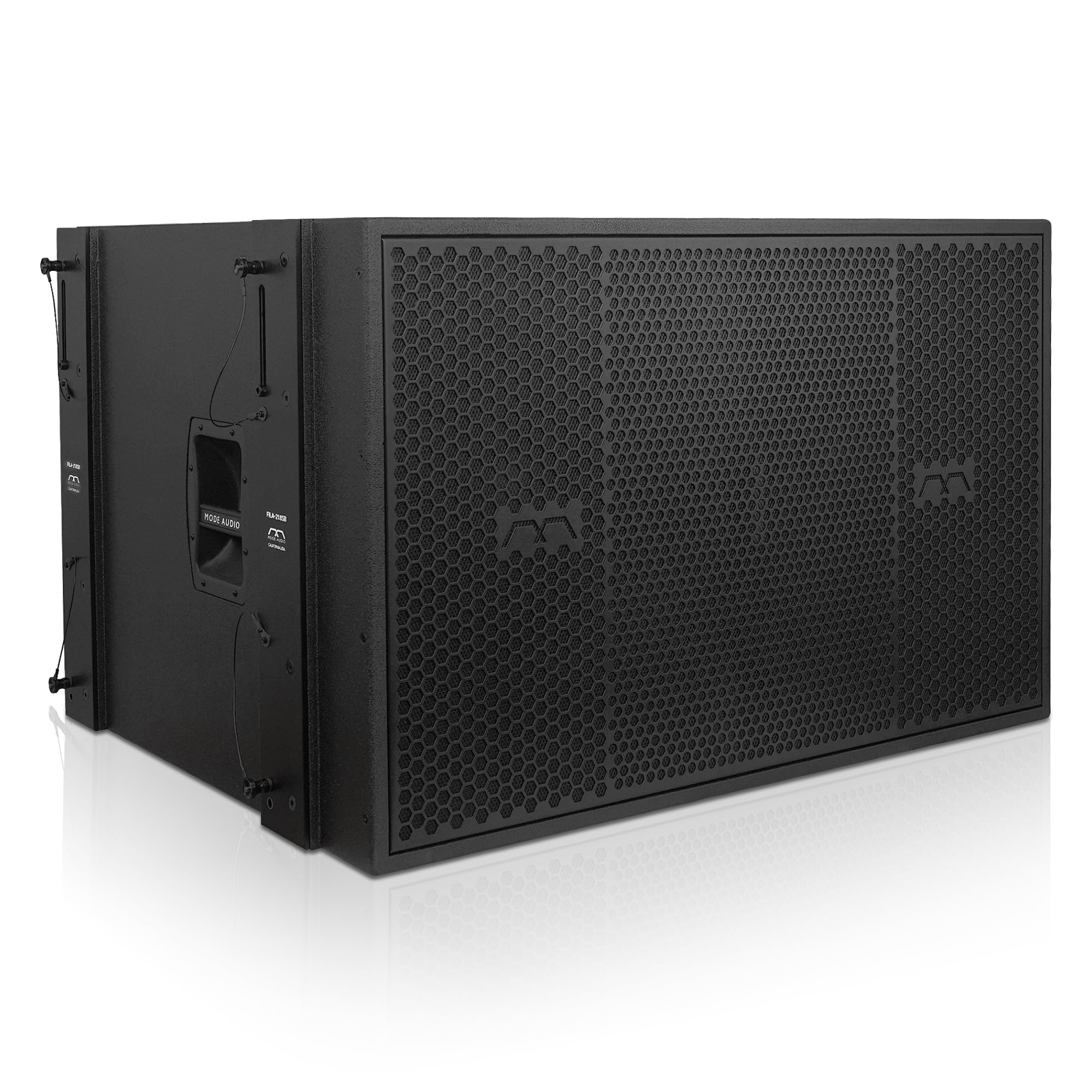 Sound Town Mode Audio Series 2x18 6400 Watts High Power Line Array Subwoofer with Built-in Italian Neodymium LF Drivers, Birch Plywood, Black (FILA-218SB)