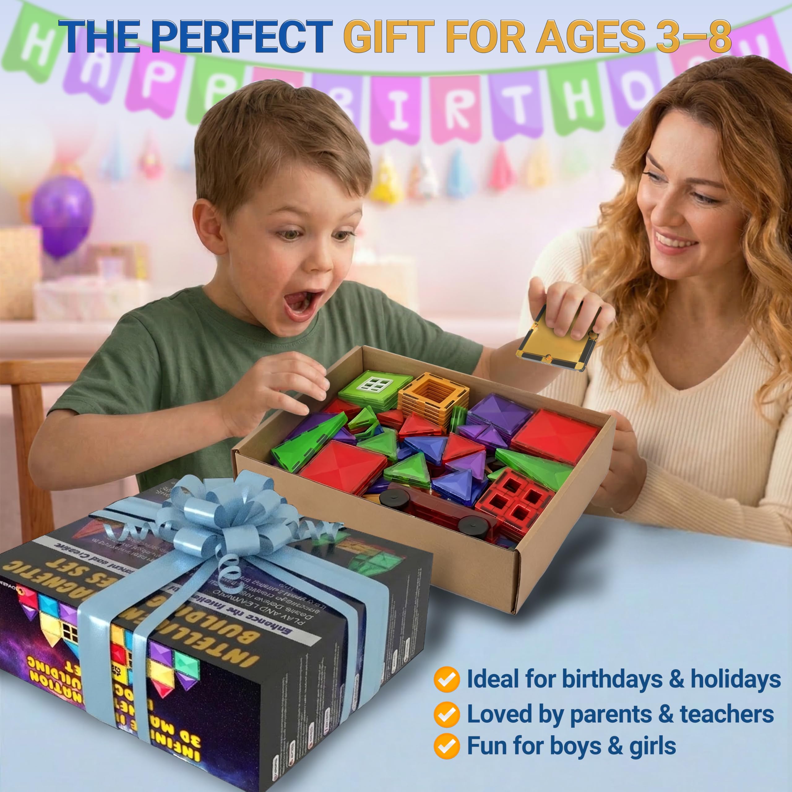 Desire Deluxe Montessori magnetyczne klocki XXL, wielokolorowe