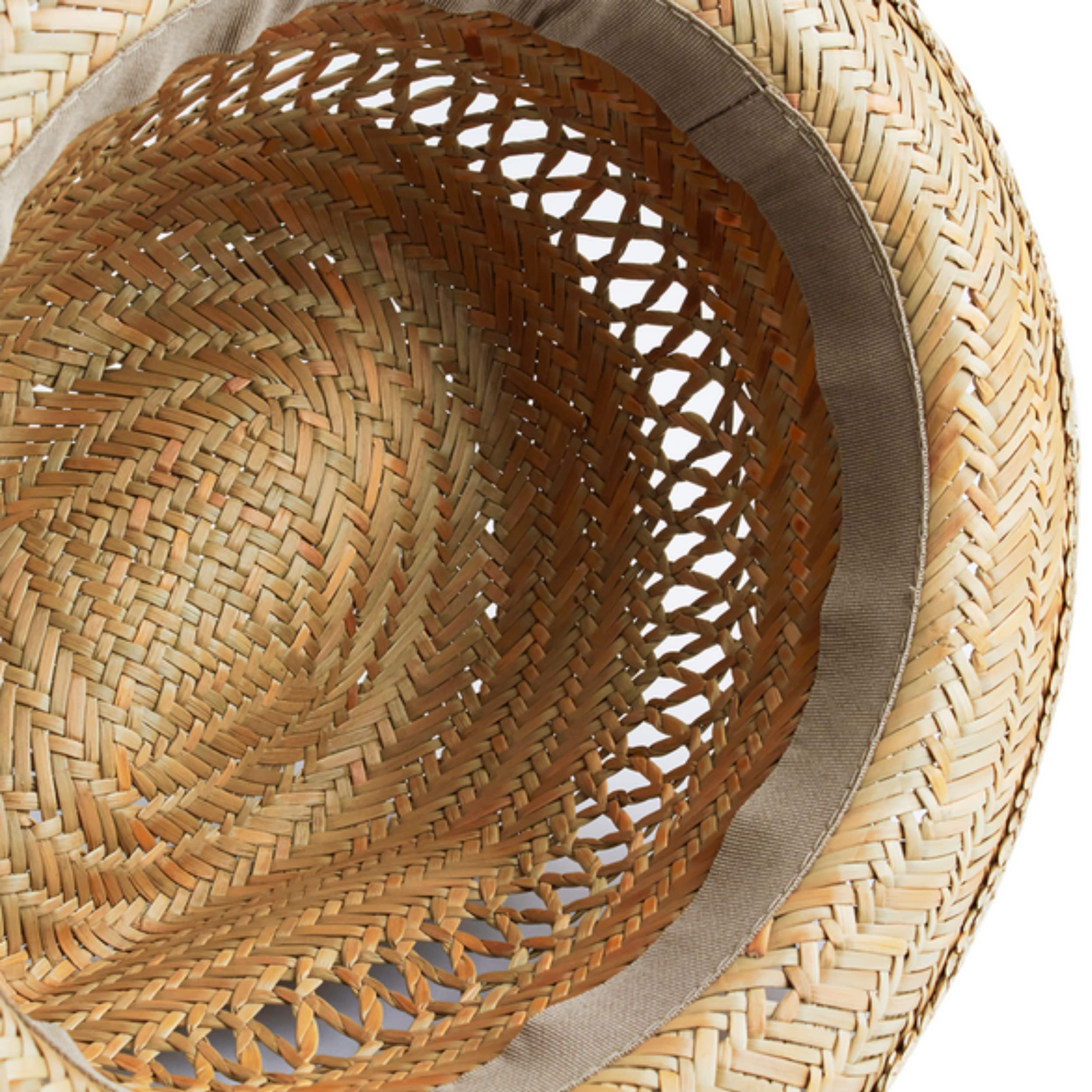 noTrash2003 Stylisher Herren Fedora Strohhut Sommerhut Trilby Damenhut Erntehelfer Hut Handgemacht Strandhut mit Hutband in Damengrösse (S/M) und Herrengrösse (L/XL)
