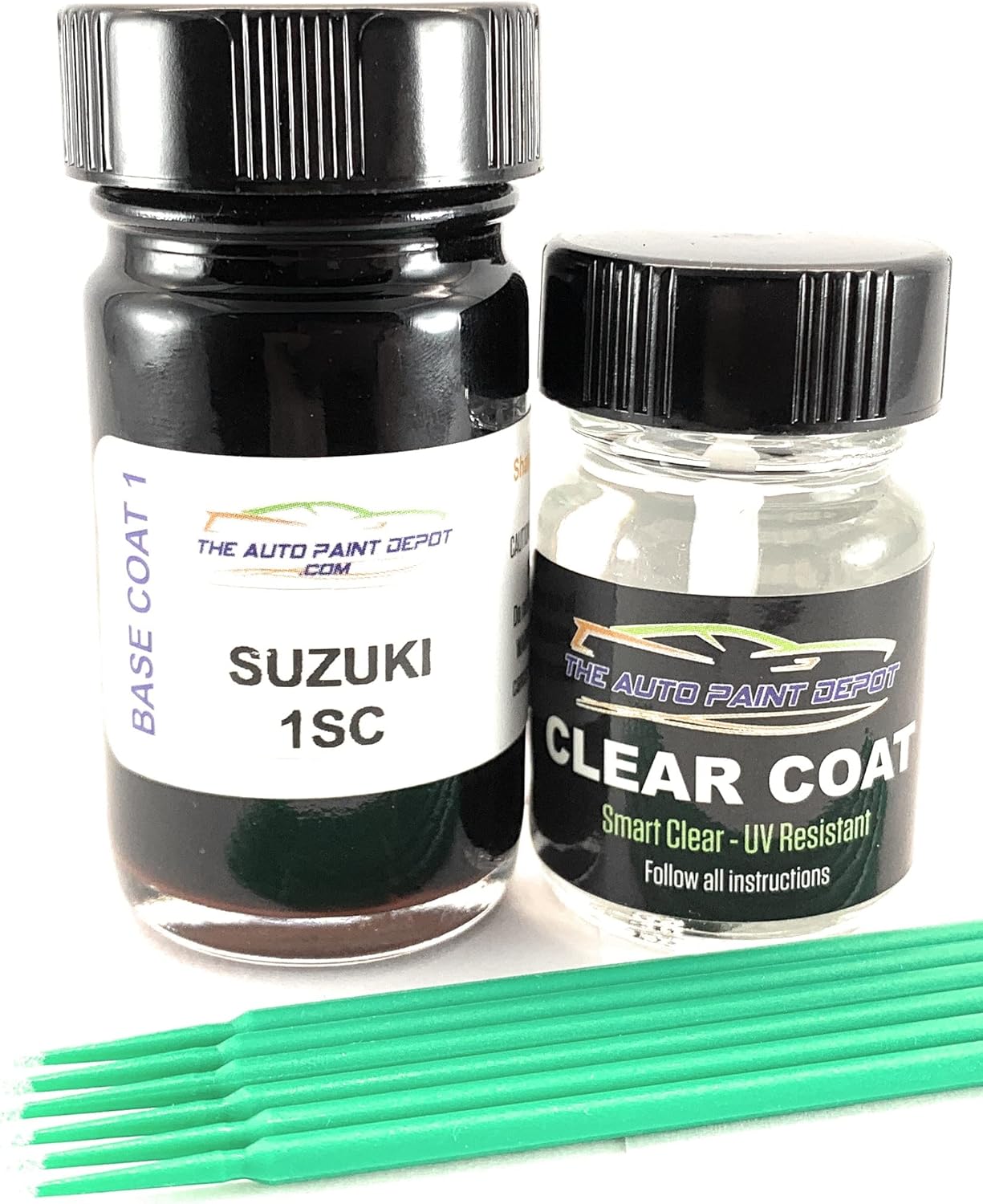 Auto Paint Depot Touch Up Paint for Suzuki All Models,Esteem,Grand Vitara,Sidekick,Swift,Vitara,XL-7-Satin Black 1SC (All Years, All Models) Half Ounce with Clear Coat