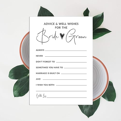 Miniatura 7 de Inkdotpot 50 piezas de tarjetas de consejo y buenos deseos novia y novio suministros de fiesta