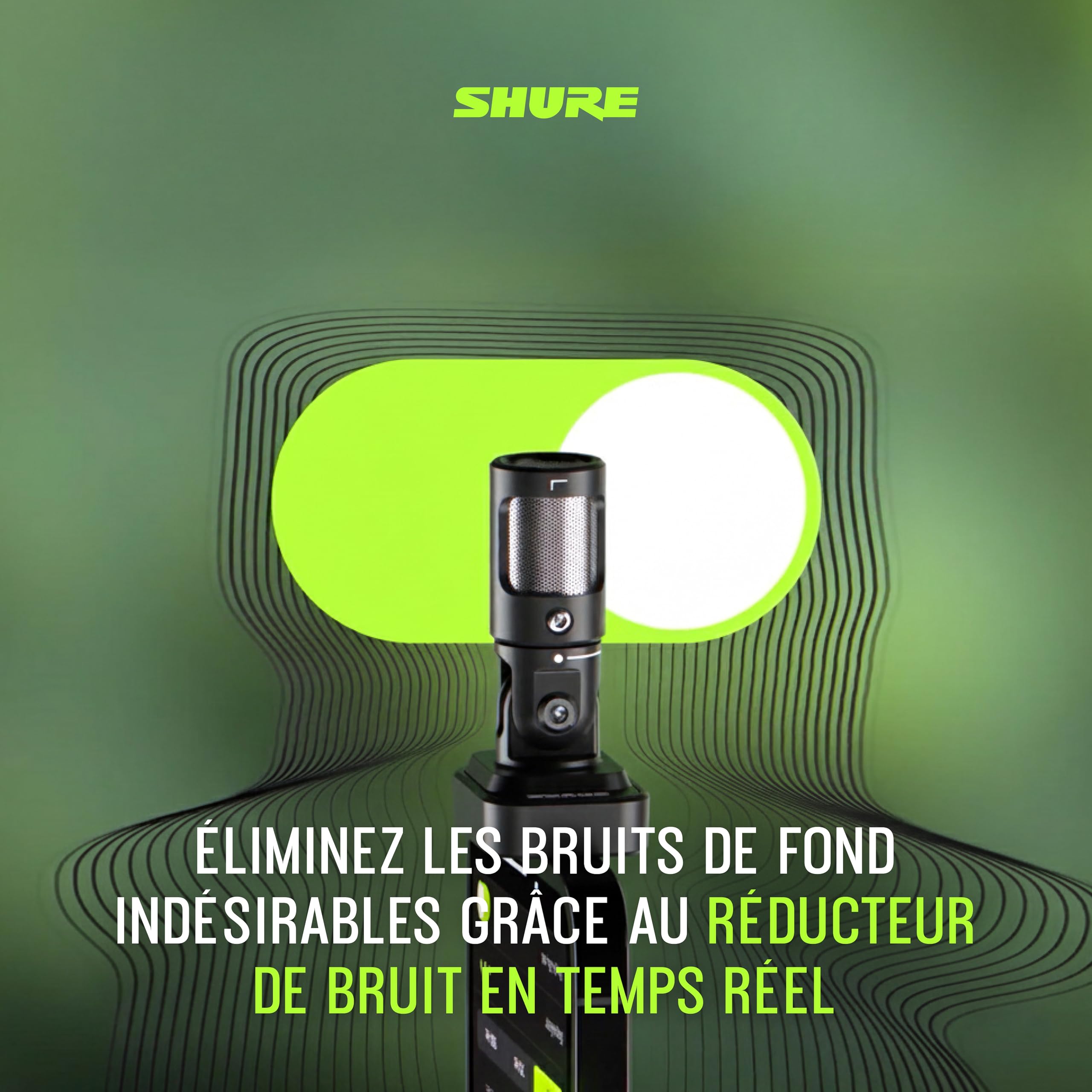 Shure MV88 USB-C Micro, pour iPhone et Android, Microphone d’Enregistrement et Vlogging avec Niveau Automatique, Réduction de Bruit en Temps Réel, 4 Directivités – Noir