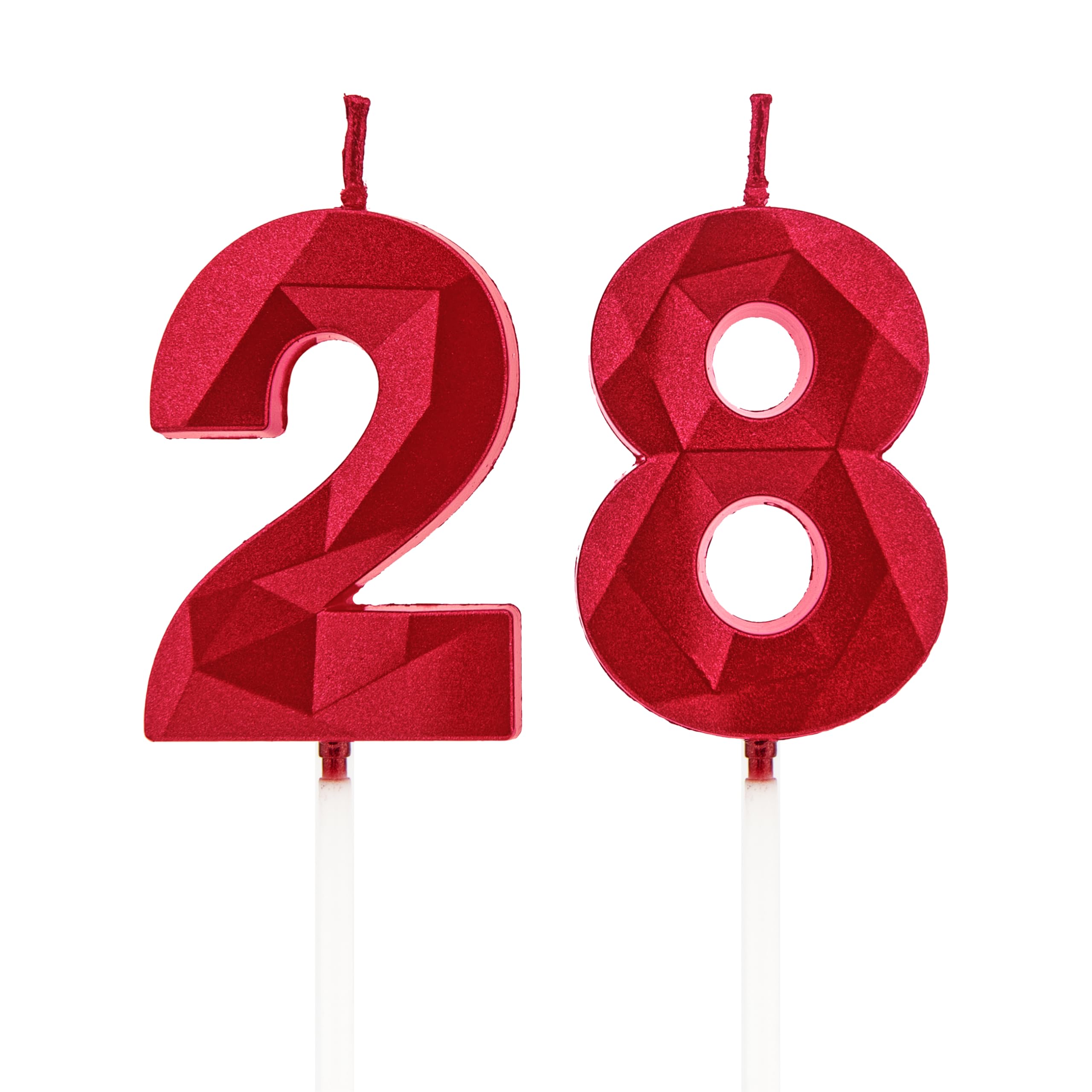 DTXLX Red Number 28 Birthday Candles Cake Decoration
