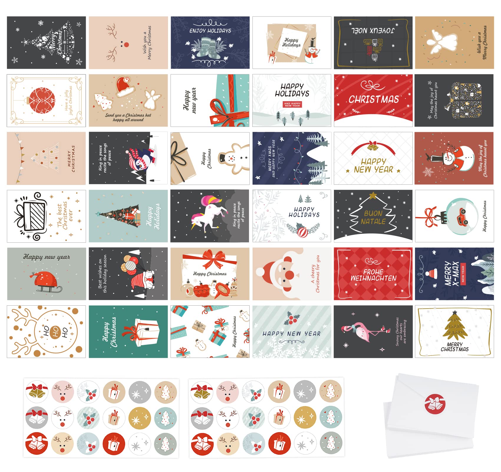 Lot De 36 Cartes De Noël Pour La Famille, Les Amis, Les