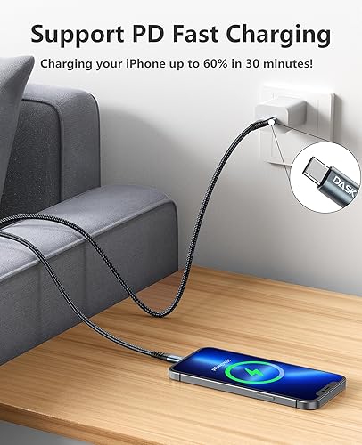 Miniatura 3 de Paquete de 3 cables Lightning USB C de 3 pies, cable de carga rápida para iPhone 14 13 certificado MFi de Apple, cable de 3 pies tipo C para iPhone