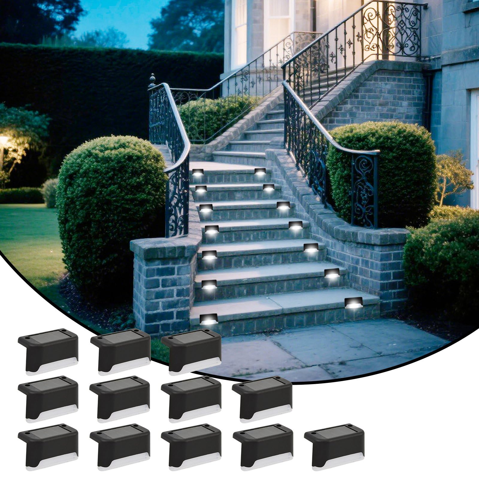 XhuangTech Solar Deck Lights Outdoor 12 Pack